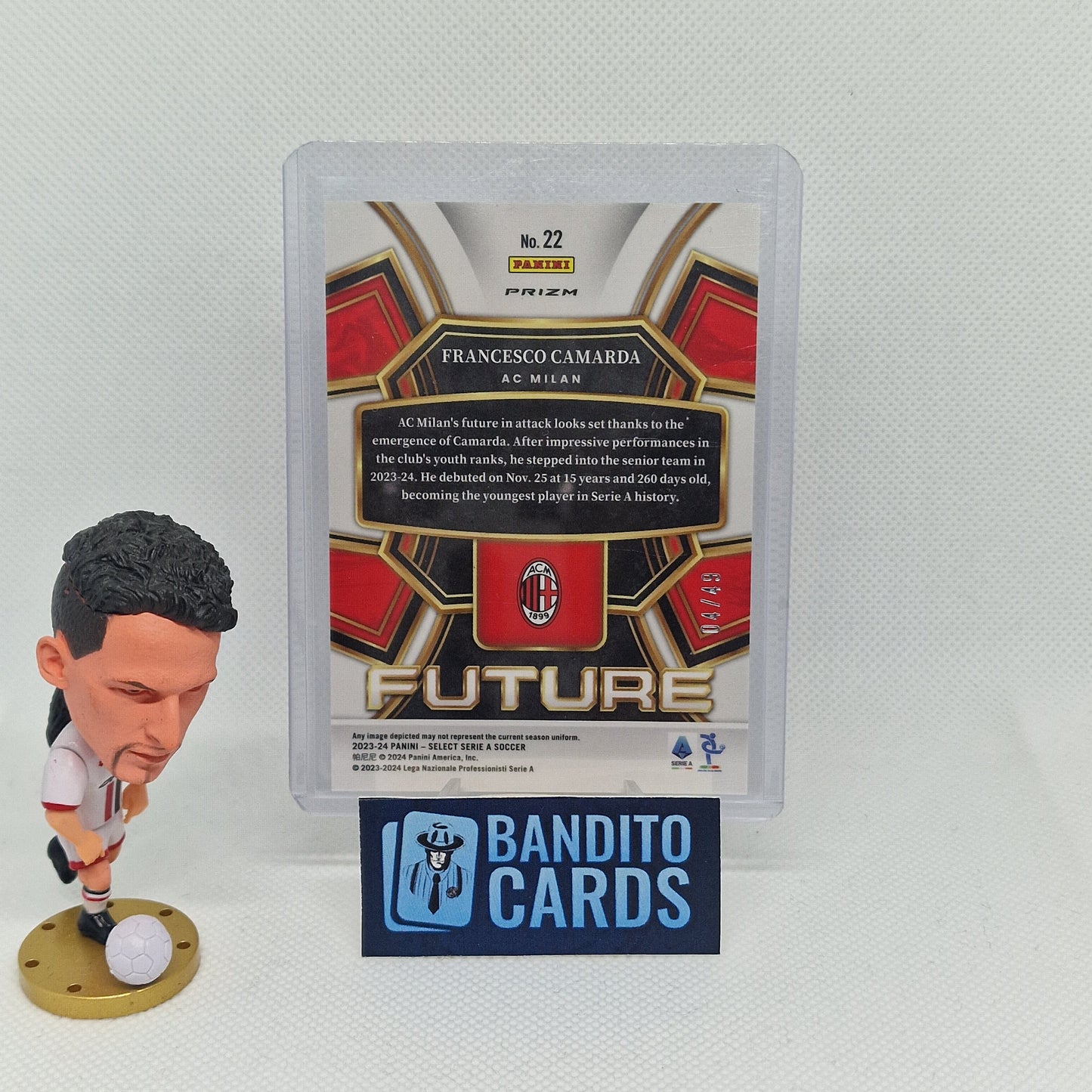 2023-24 Panini Select Serie A Francesco Camarda RC Future /49 - AC Milan - Banditocards