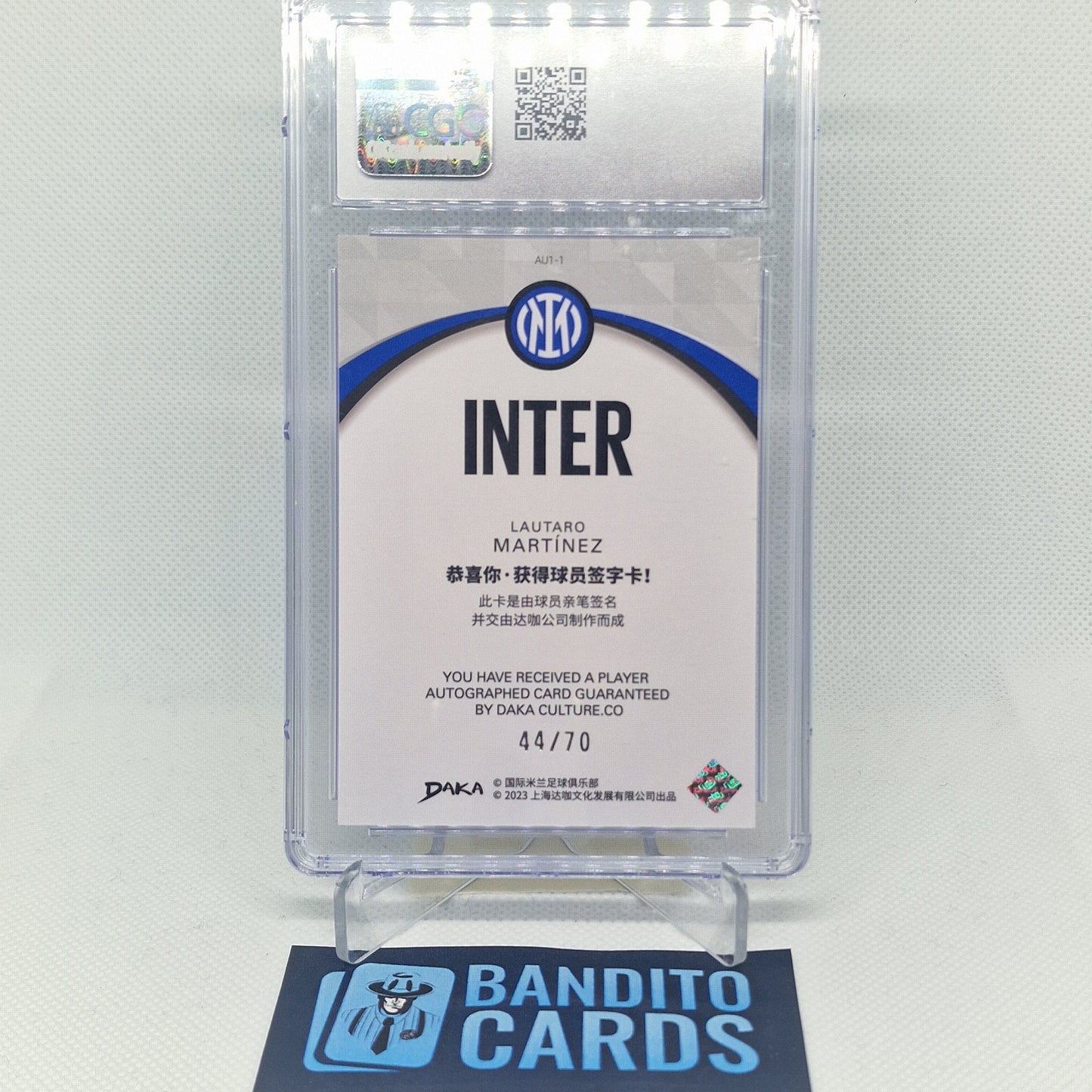 2023 Daka Inter Lautaro Martinez auto on card /70 - CGC 8 - Banditocards