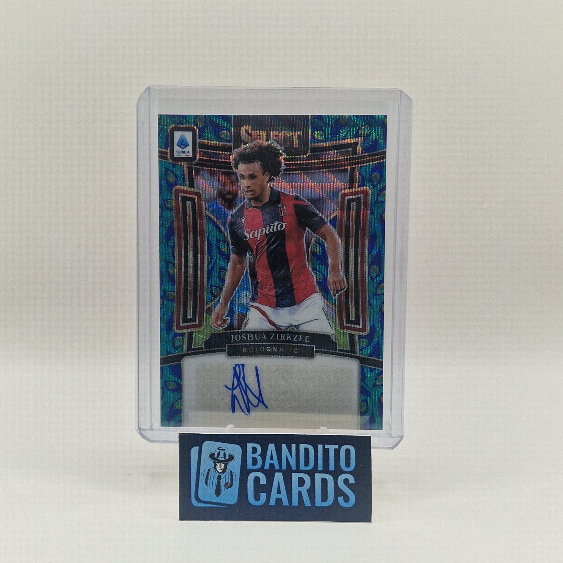 2023-24 Panini Select Serie A Joshua Zirkzee auto Peacock - Bologna - Banditocards