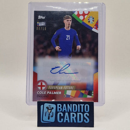 2024 Topps Euro Cole Palmer auto /10 European Future Debut - England - Banditocards