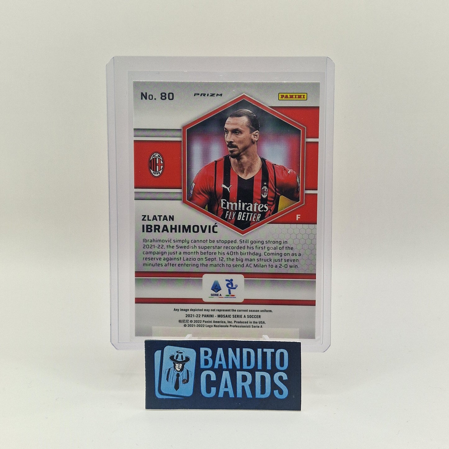 2021-22 Panini Mosaic Zlatan Ibrahimovic red prizm color match - AC Milan