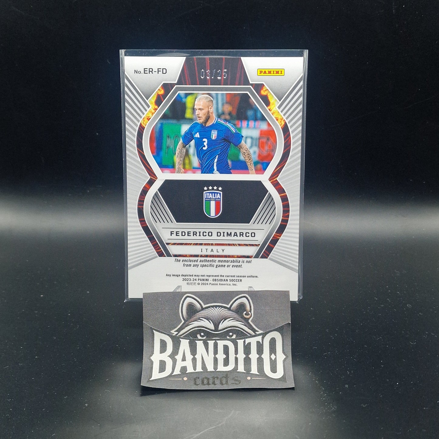 2023-24 Panini Obsidian Federico Dimarco patch /25 number match - Italy