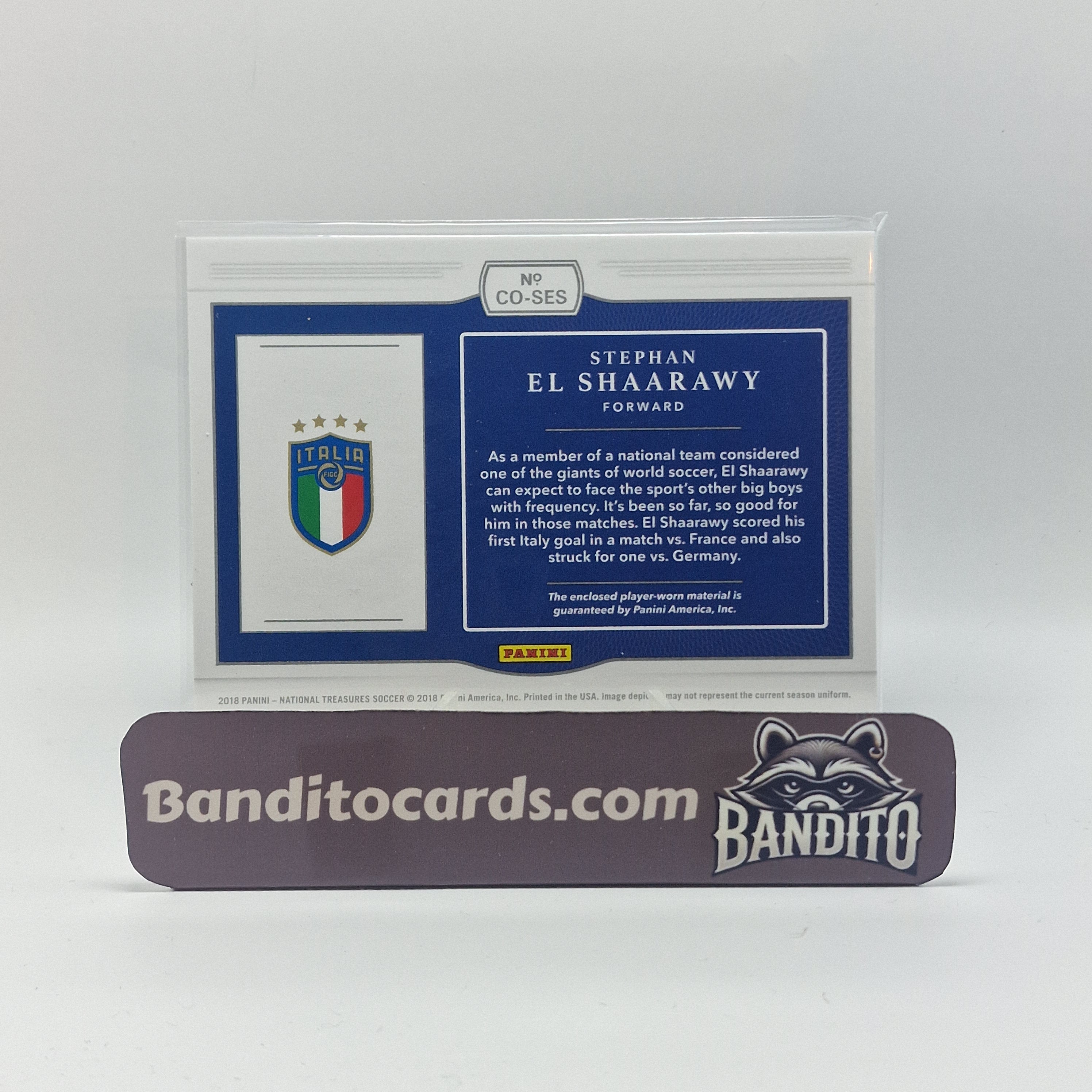 2018 Panini National Treasures Stephan El Shaarawy patch /99 - Italy