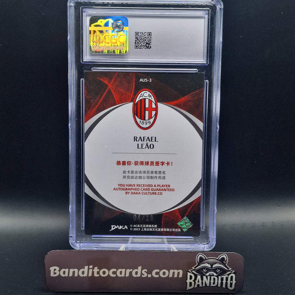 2024 Daka AC Milan Rafael Leao auto on card /18 - CGC 8