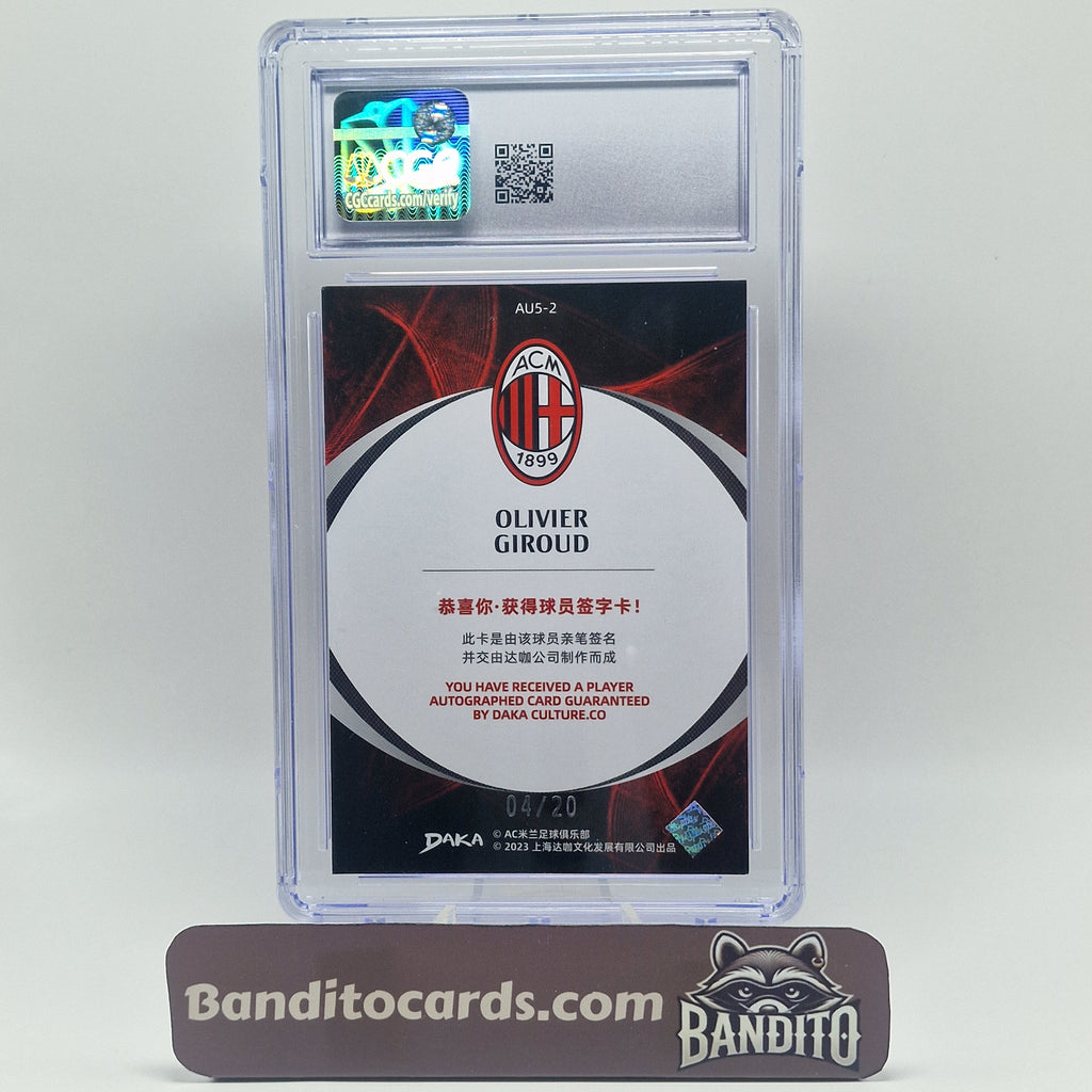 2024 Daka AC Milan Olivier Giroud auto on card /20 - CGC 8