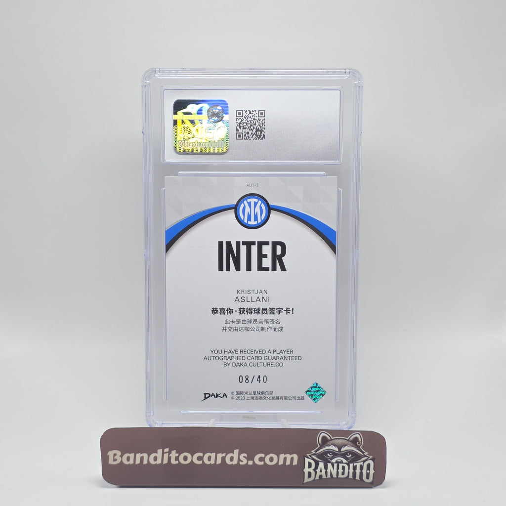 2023 Daka Inter Kristjan Asllani auto on card /40 - CGC 9.5
