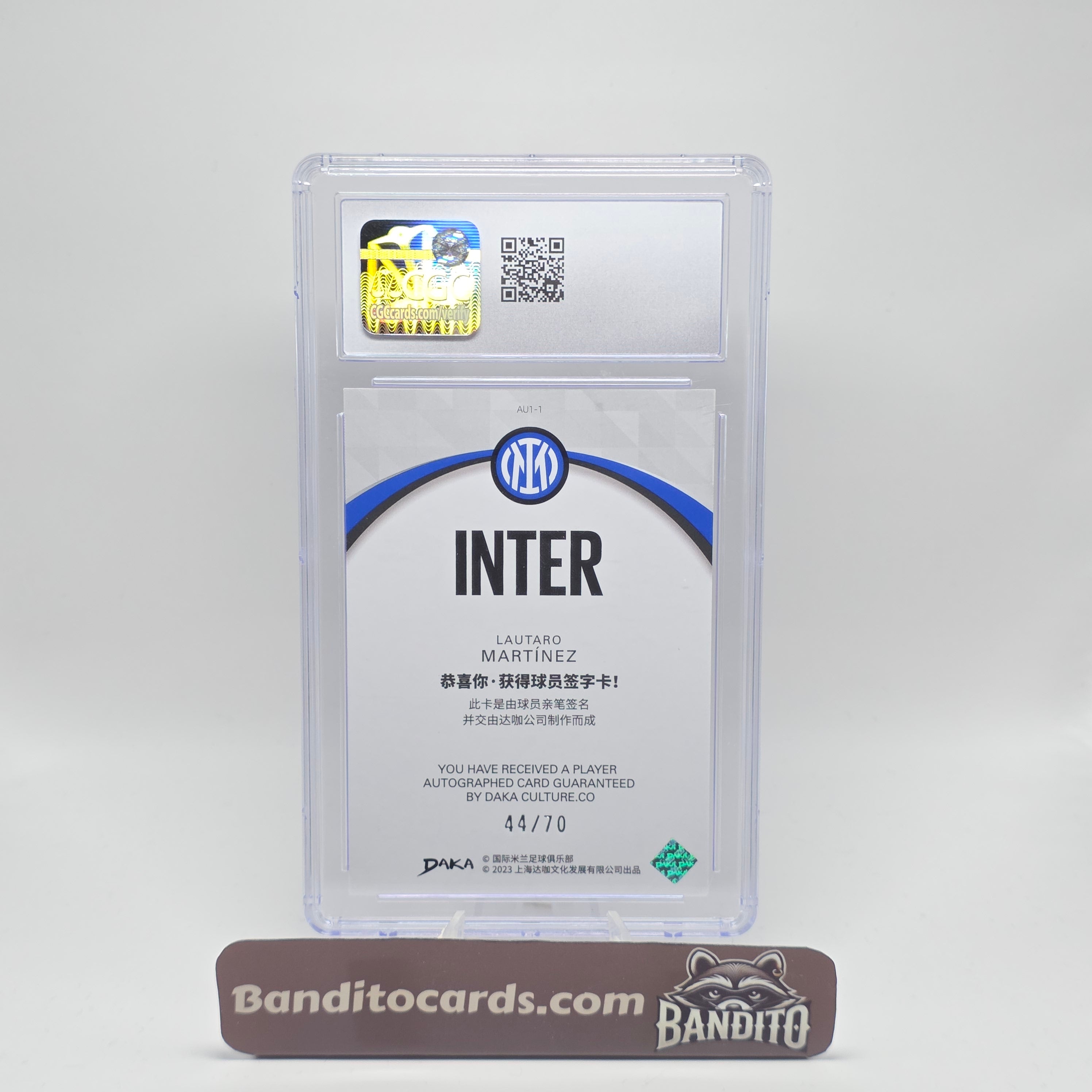2023 Daka Inter Lautaro Martinez auto on card /70 - CGC 8