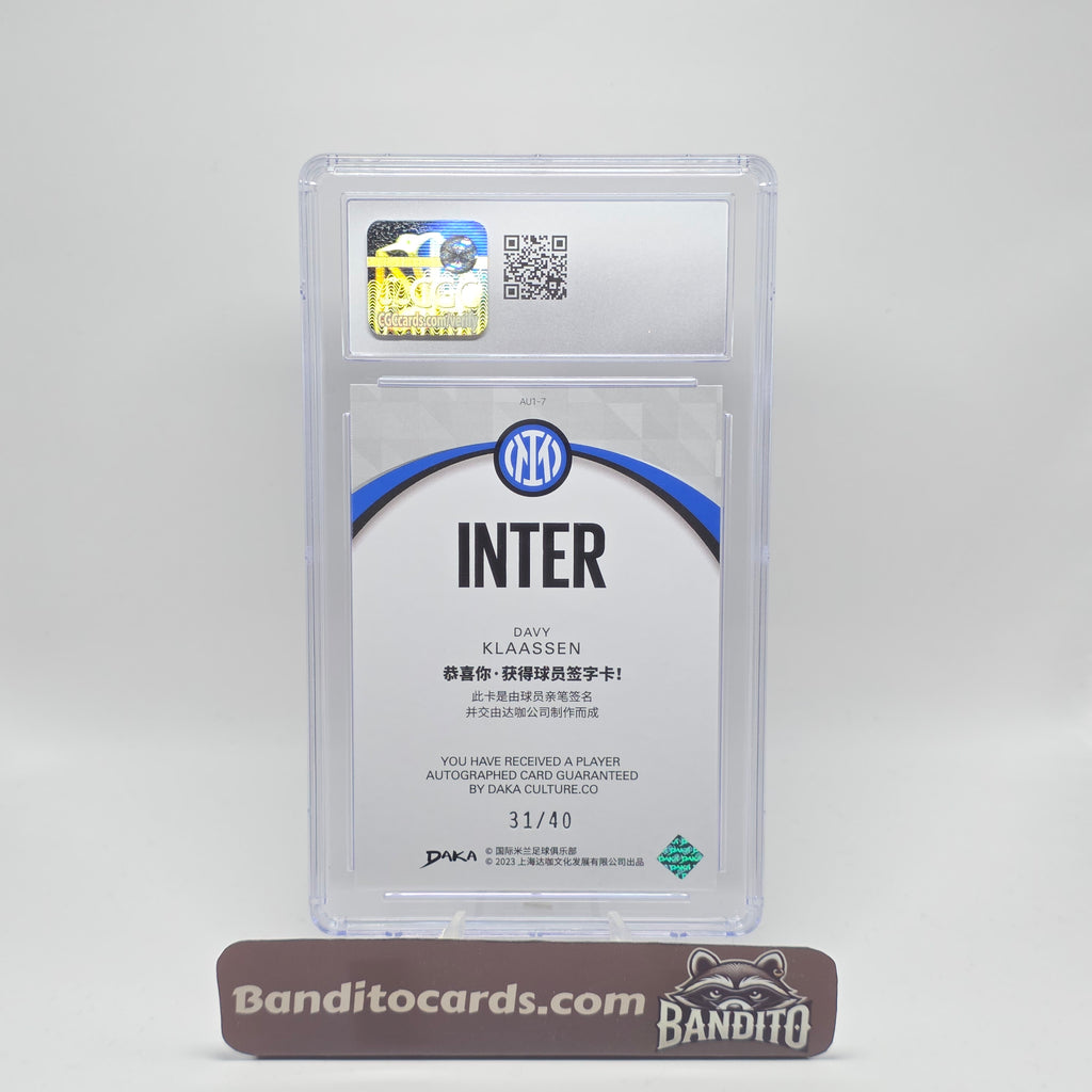 2023 Daka Inter Davy Klaassen auto on card /40 - CGC 9