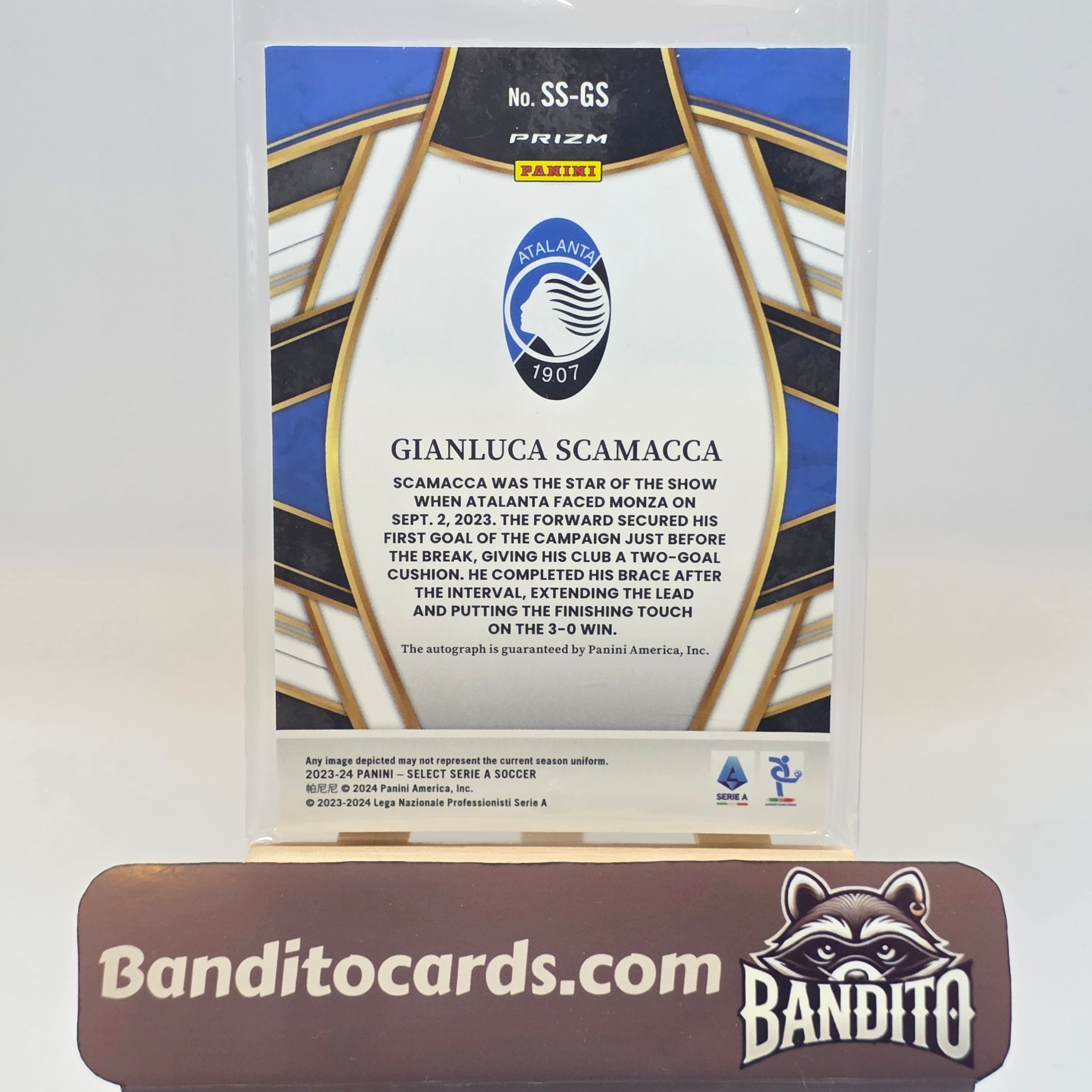 2023-24 Panini Select Serie A Gianluca Scamacca auto red prizm - Atalanta