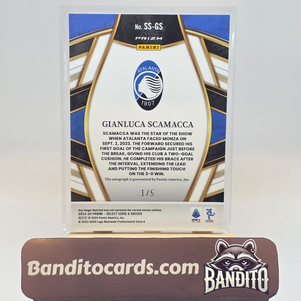 2023-24 Panini Select Serie A Gianluca Scamacca auto /5 - Atalanta