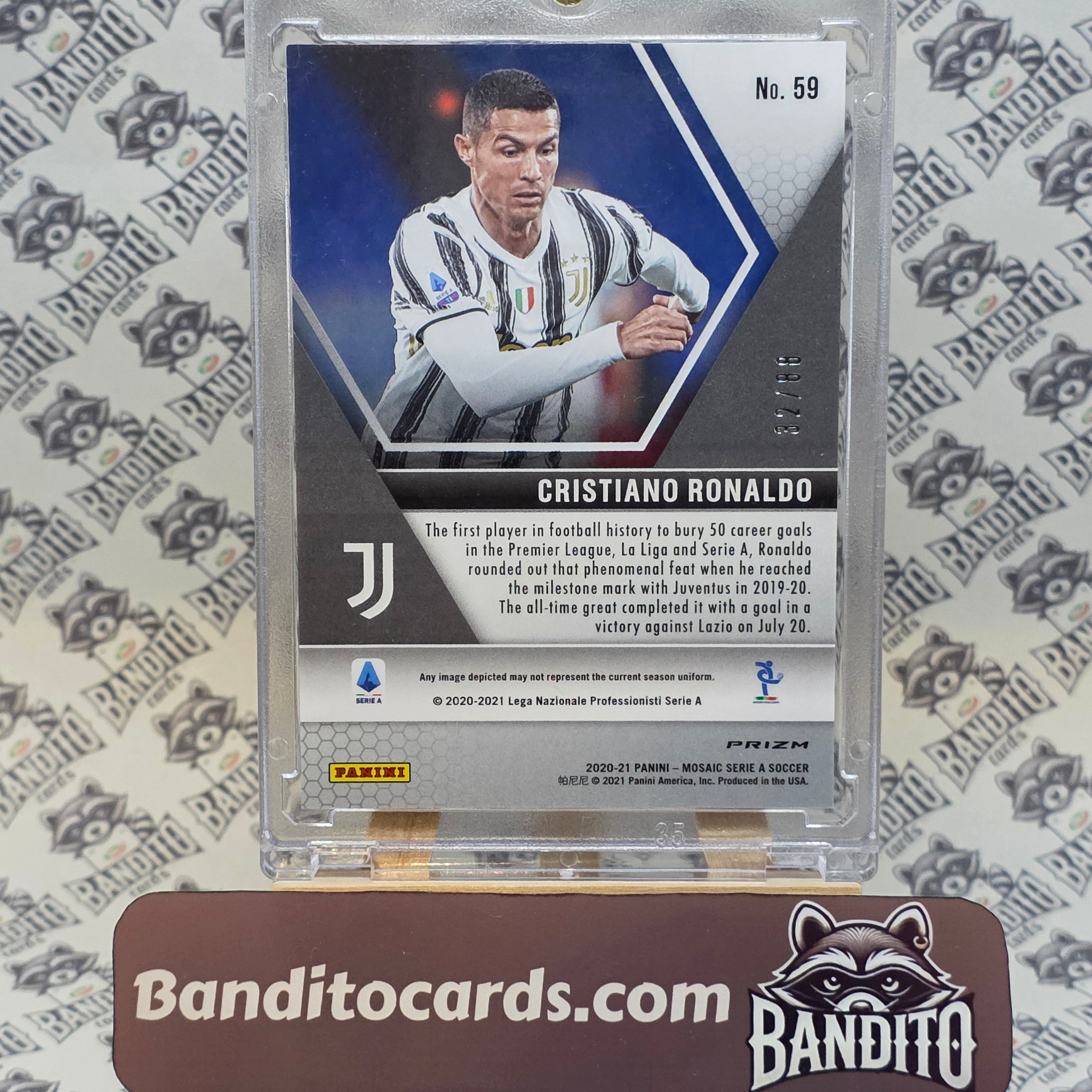 2020-21 Panini Mosaic Cristiano Ronaldo Red Gold /88 - Juventus