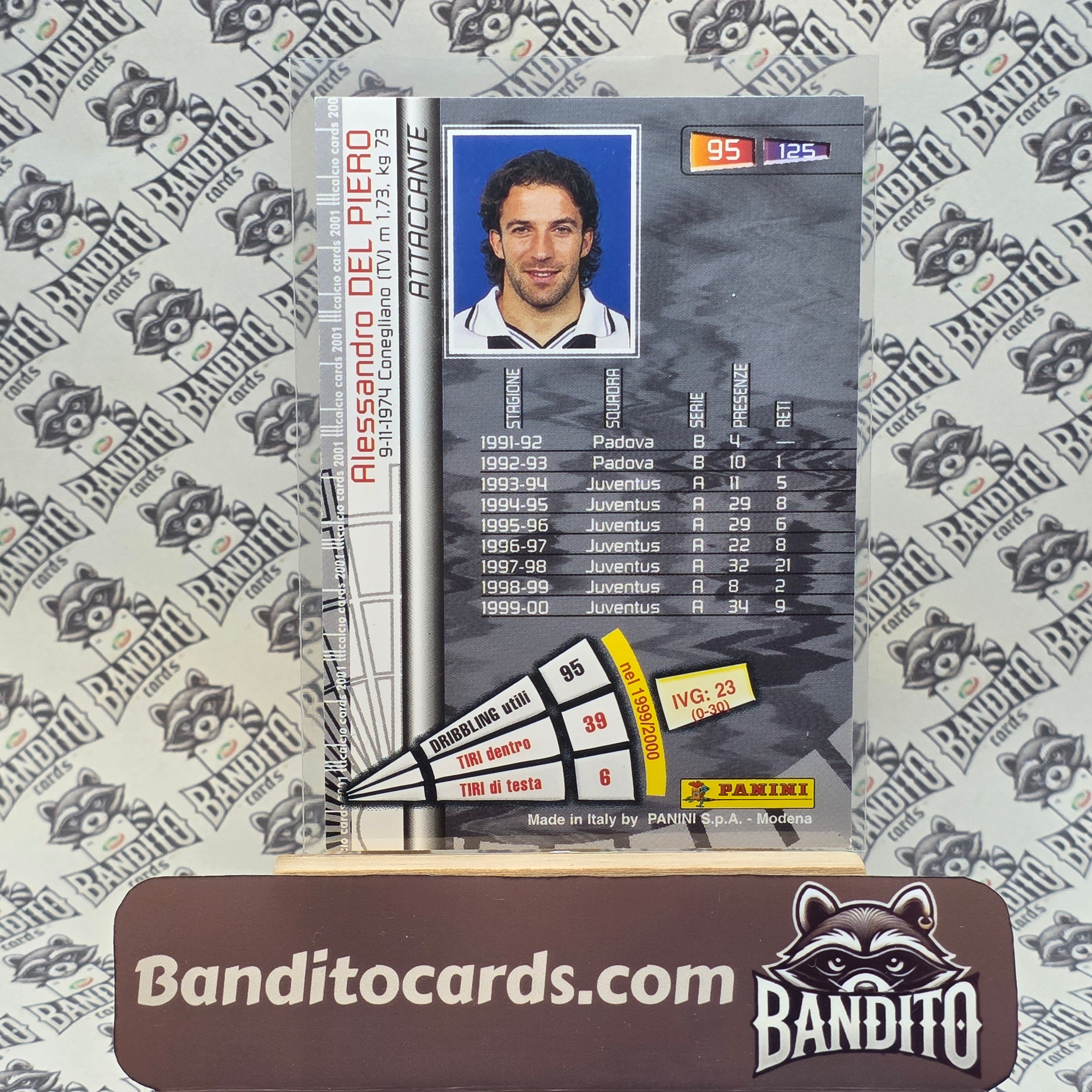 Panini Calcio Cards 2001 Alessandro Del Piero Campioni - Juventus