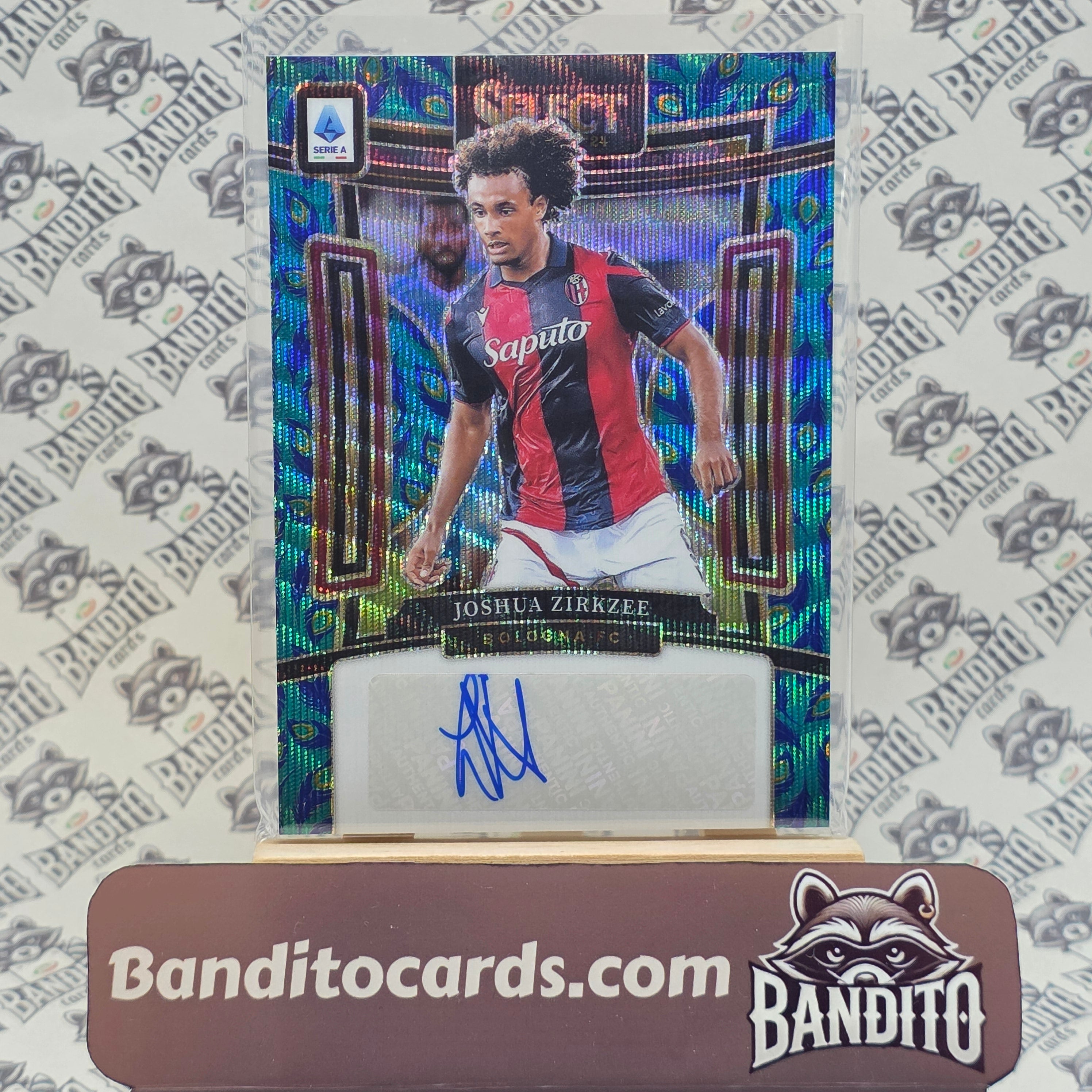 2023-24 Panini Select Serie A Joshua Zirkzee auto Peacock - Bologna