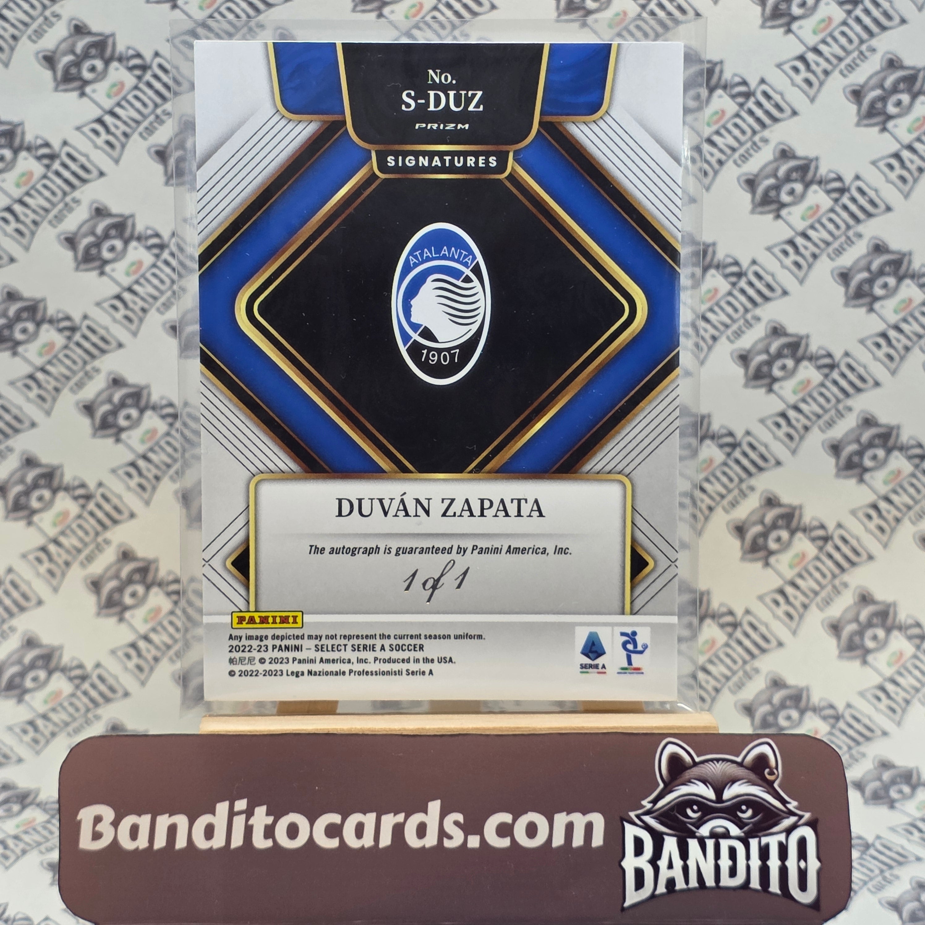 2023-24 Panini Select Serie A Duvan Zapata auto 1/1 - Atalanta