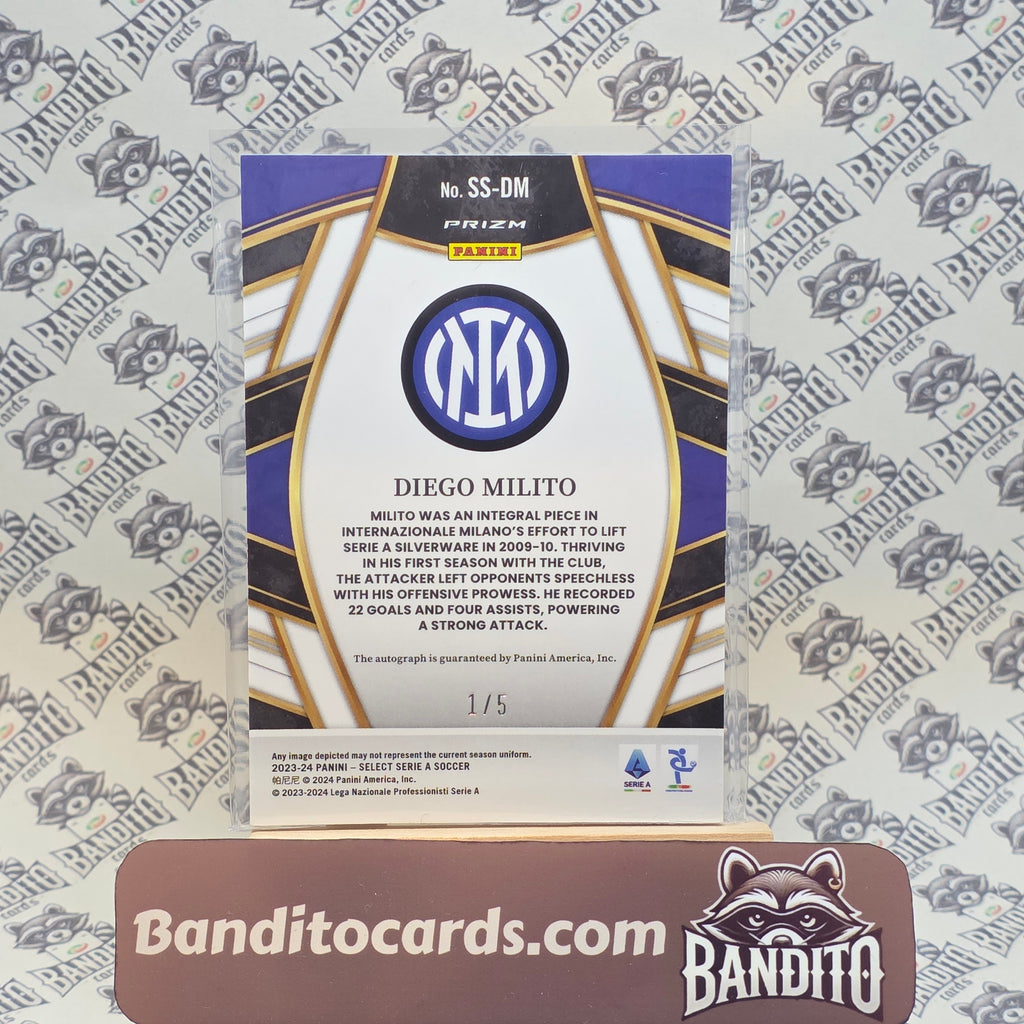 2023-24 Panini Select Serie A Diego Milito auto /5 - Inter