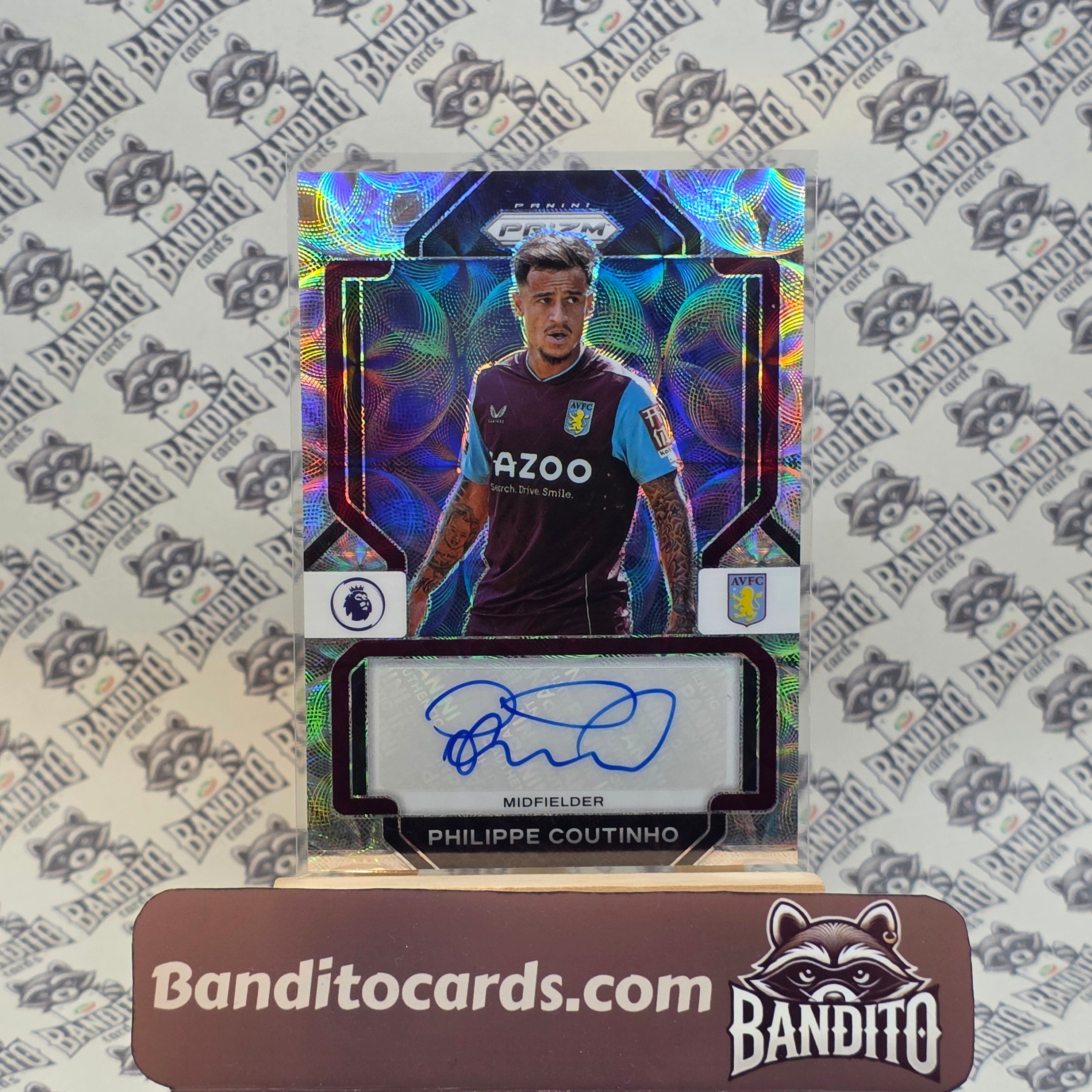 2022-23 Panini Prizm Premier League Philippe Coutinho auto - Aston Villa