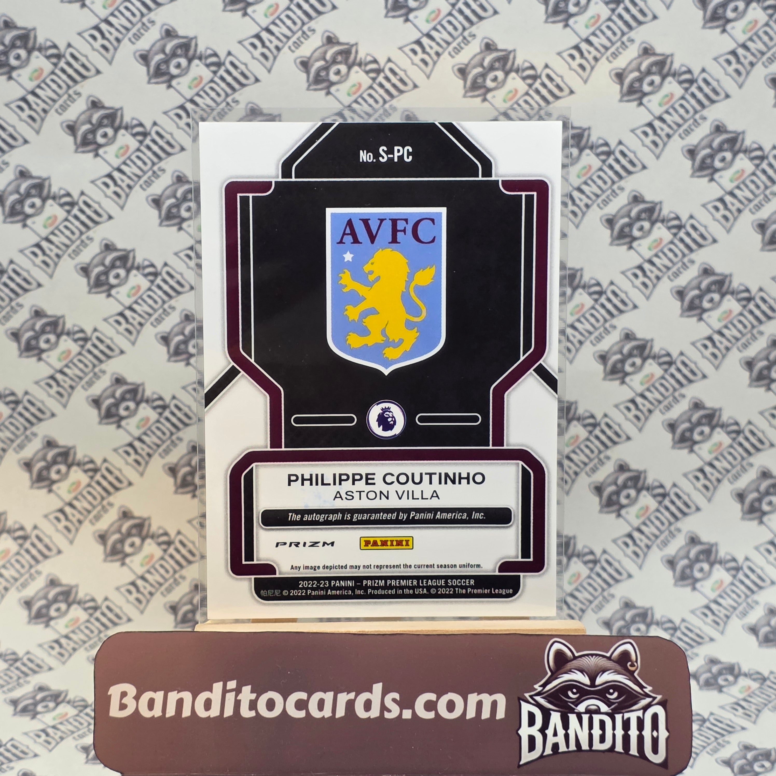 2022-23 Panini Prizm Premier League Philippe Coutinho auto - Aston Villa