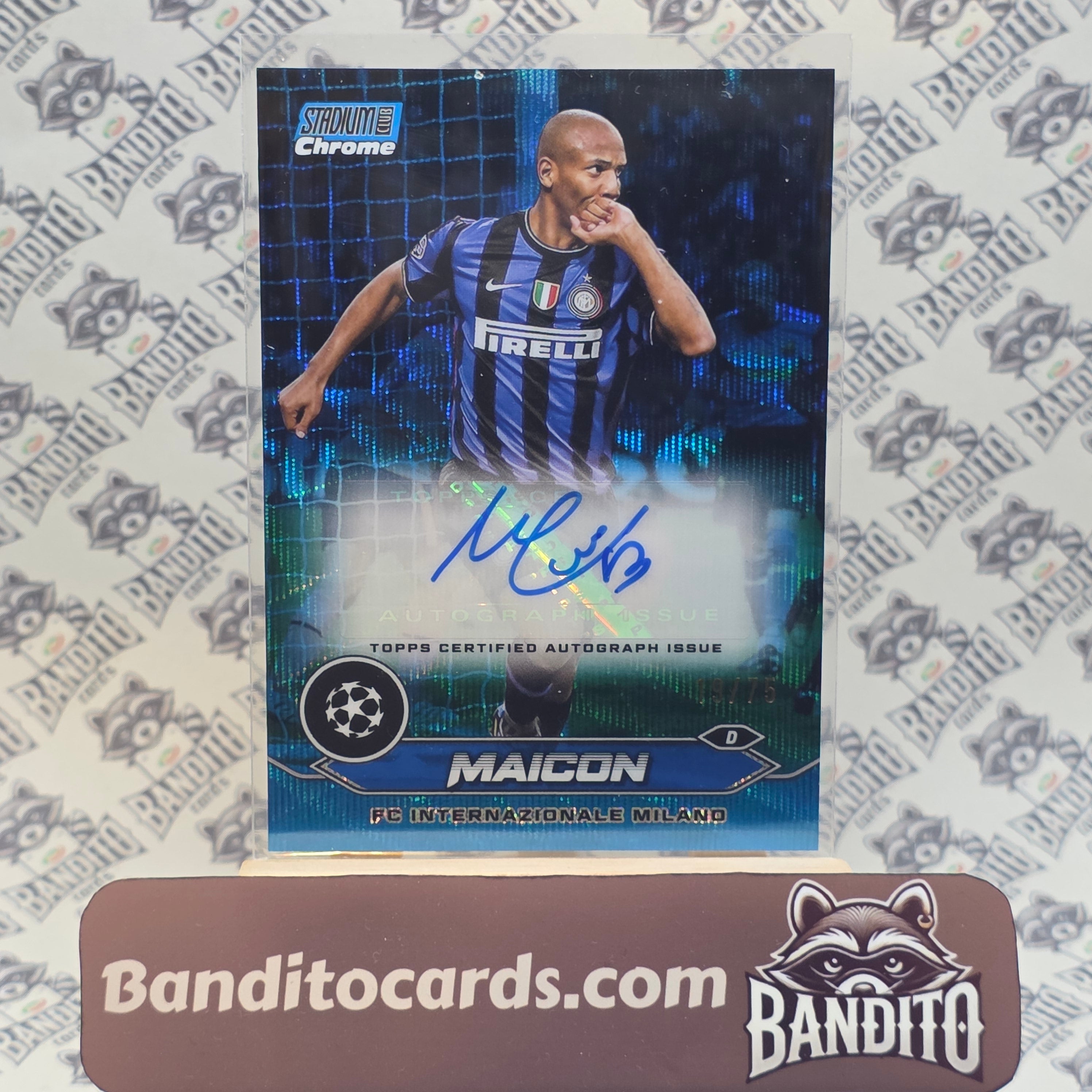 2023-24 Topps Stadium Chrome Maicon auto /75 Color Match - Inter