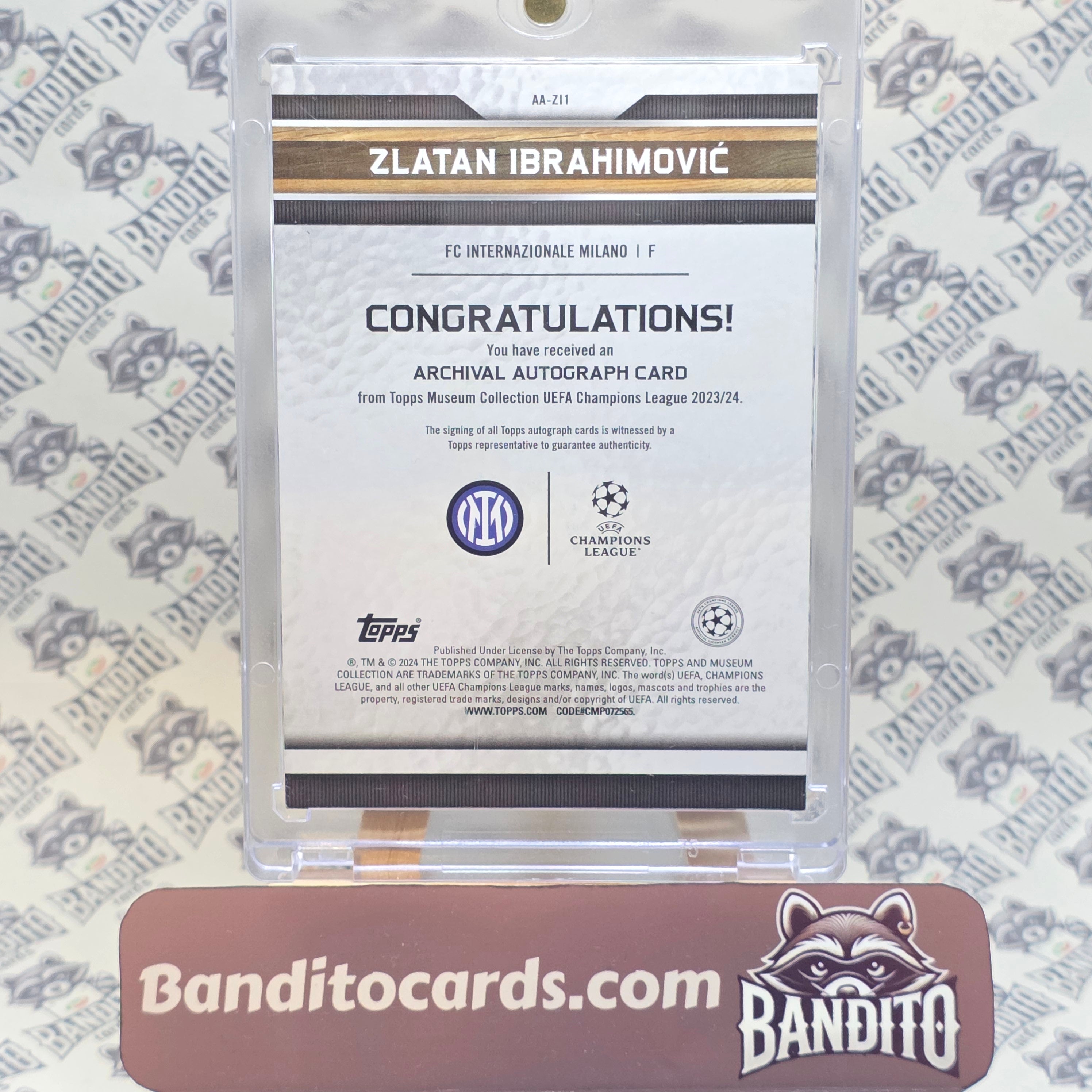 2023-24 Topps Museum Zlatan Ibrahimovic Auto /25 - Inter