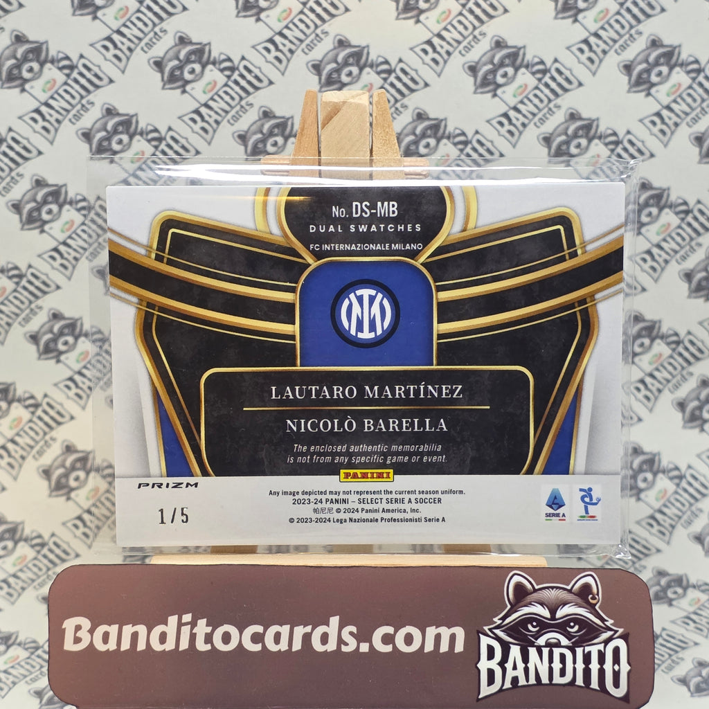 2024-25 Panini Select Serie A Lautaro Martinez & Barella patch /5 - Inter