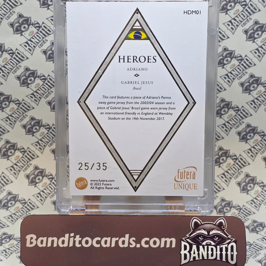 2022 Futera Adriano & Gabriel Jesus patch /35 - Brazil