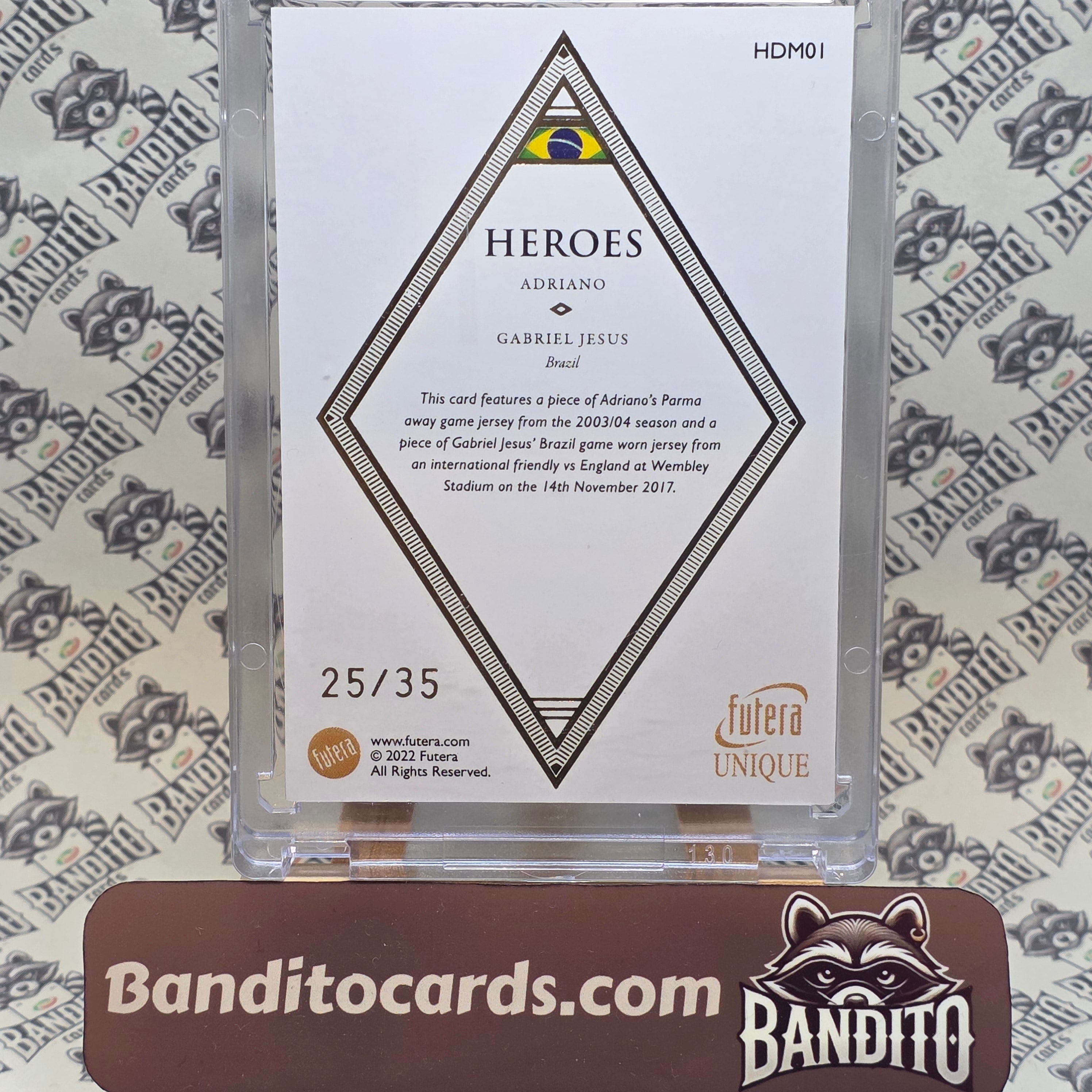 2022 Futera Adriano & Gabriel Jesus patch /35 - Brazil