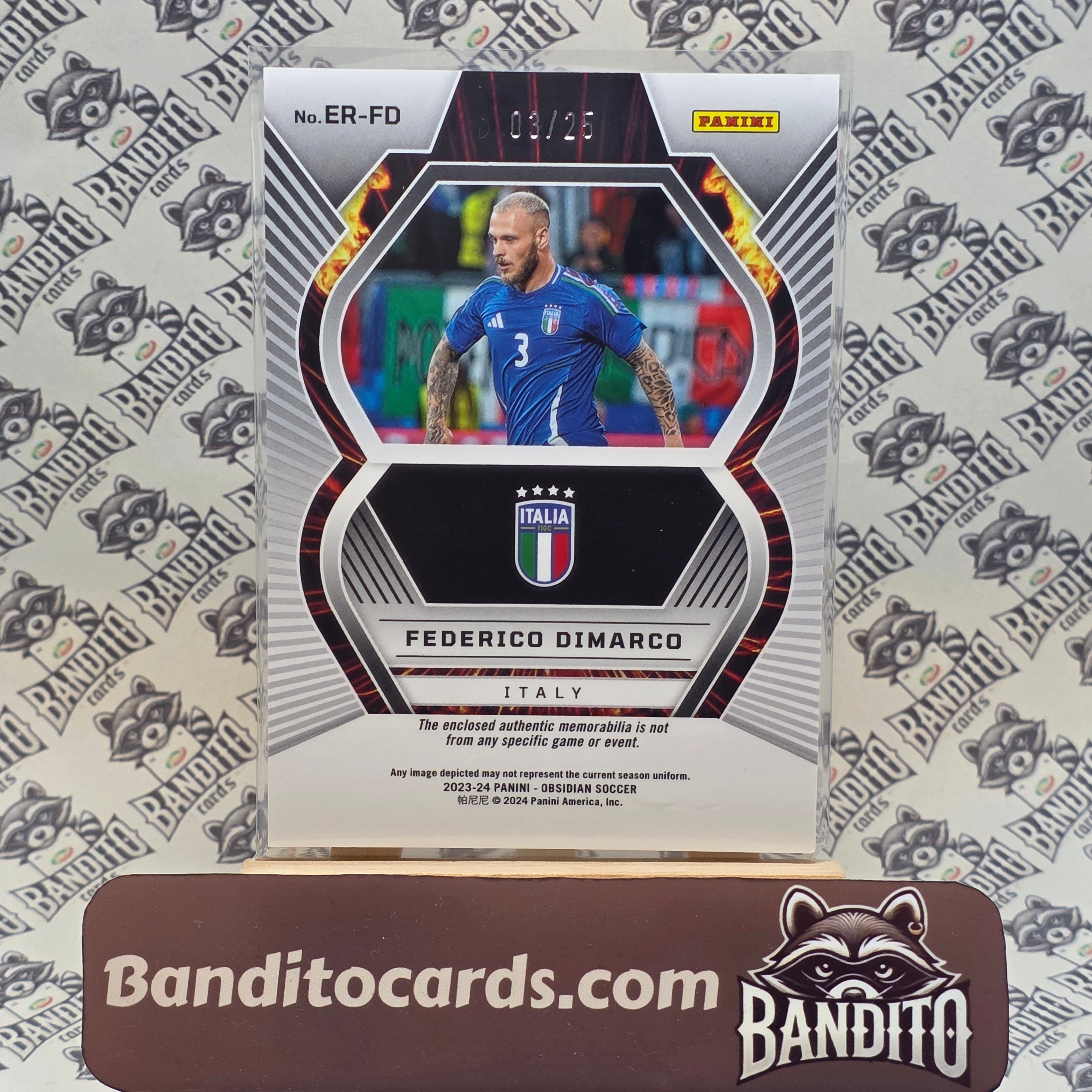 2023-24 Panini Obsidian Federico Dimarco patch 3/25 number match - Italy