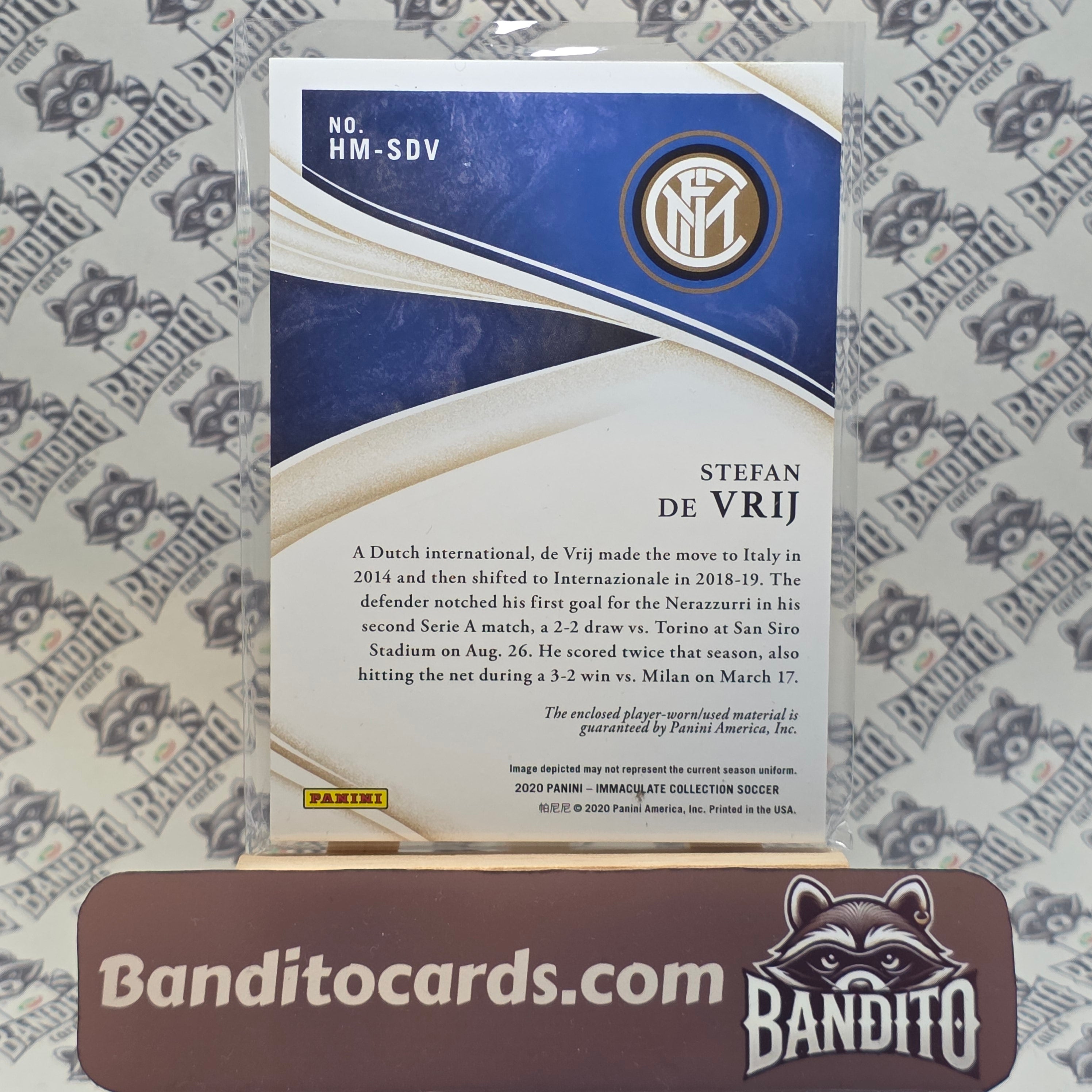 2020 Panini Immaculate Inter Stefan De Vrij patch /25