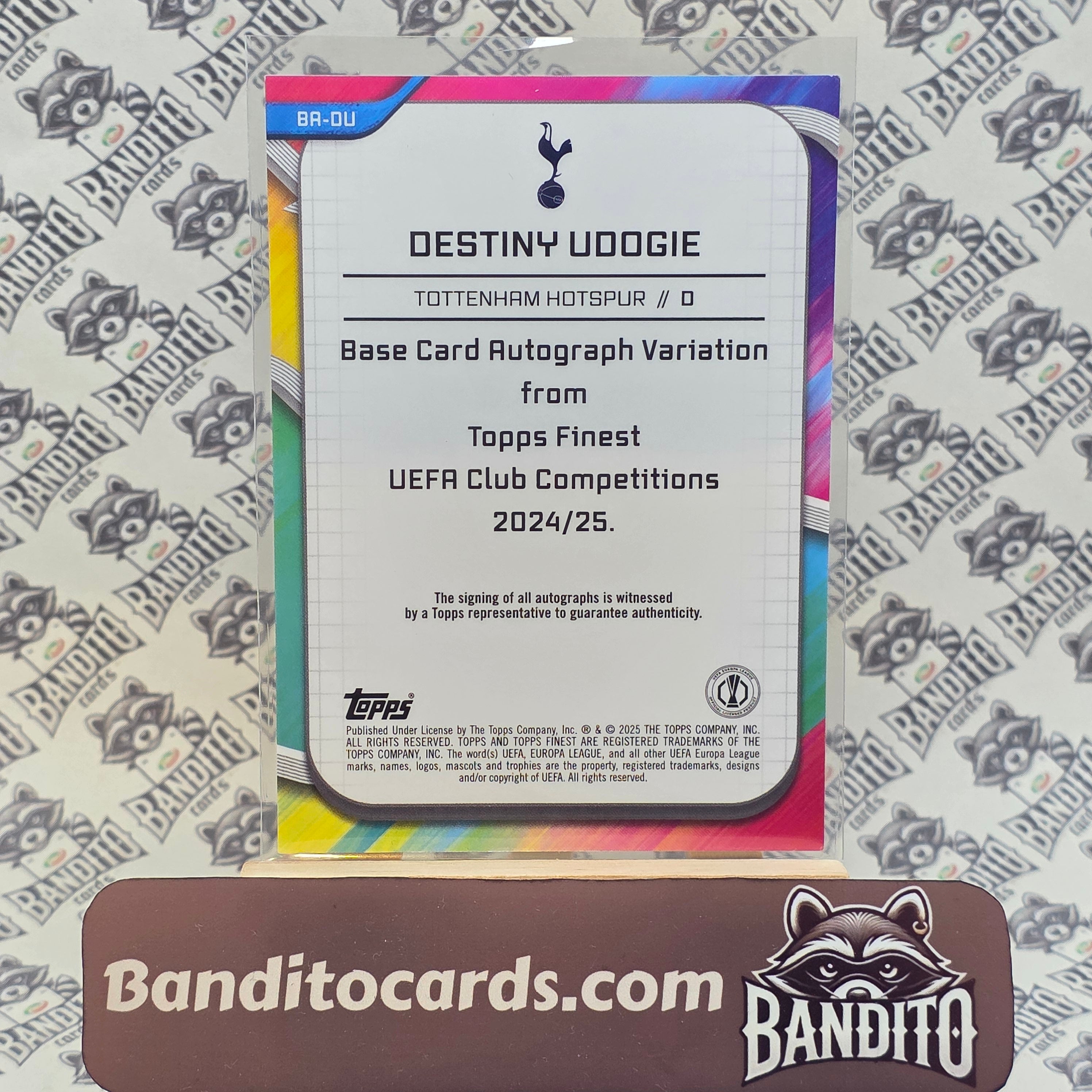 2023-24 Topps Finest Destiny Udogie auto /99 - Tottenham