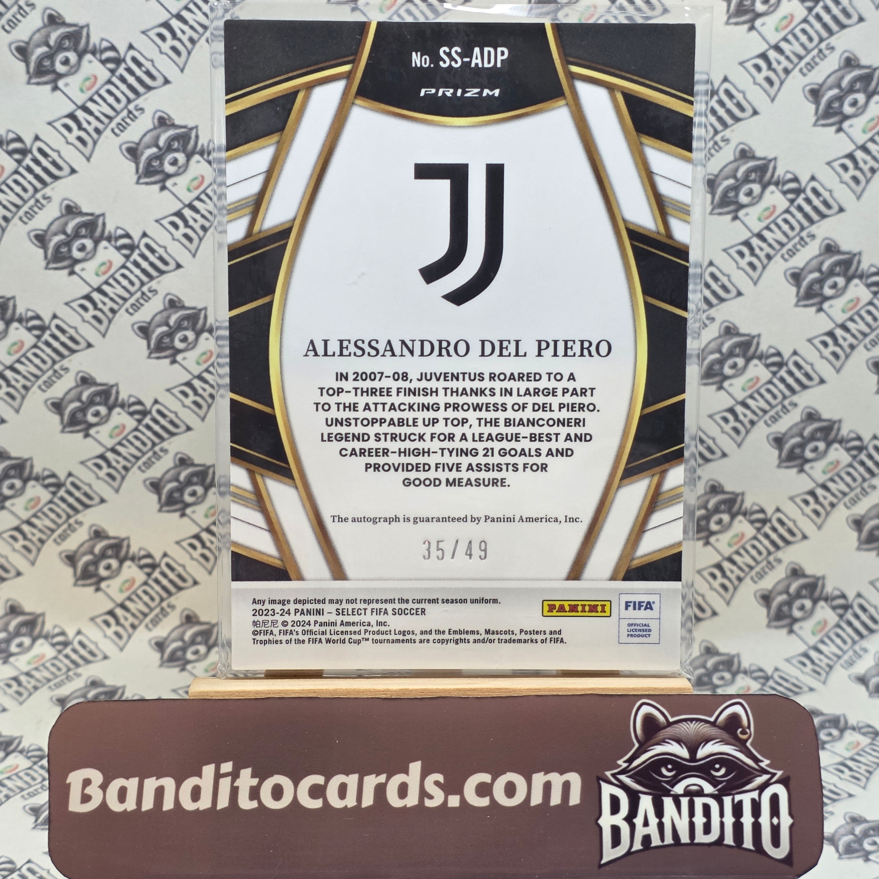 2023-24 Panini Select Fifa Alessandro Del Piero auto /49 - Juventus