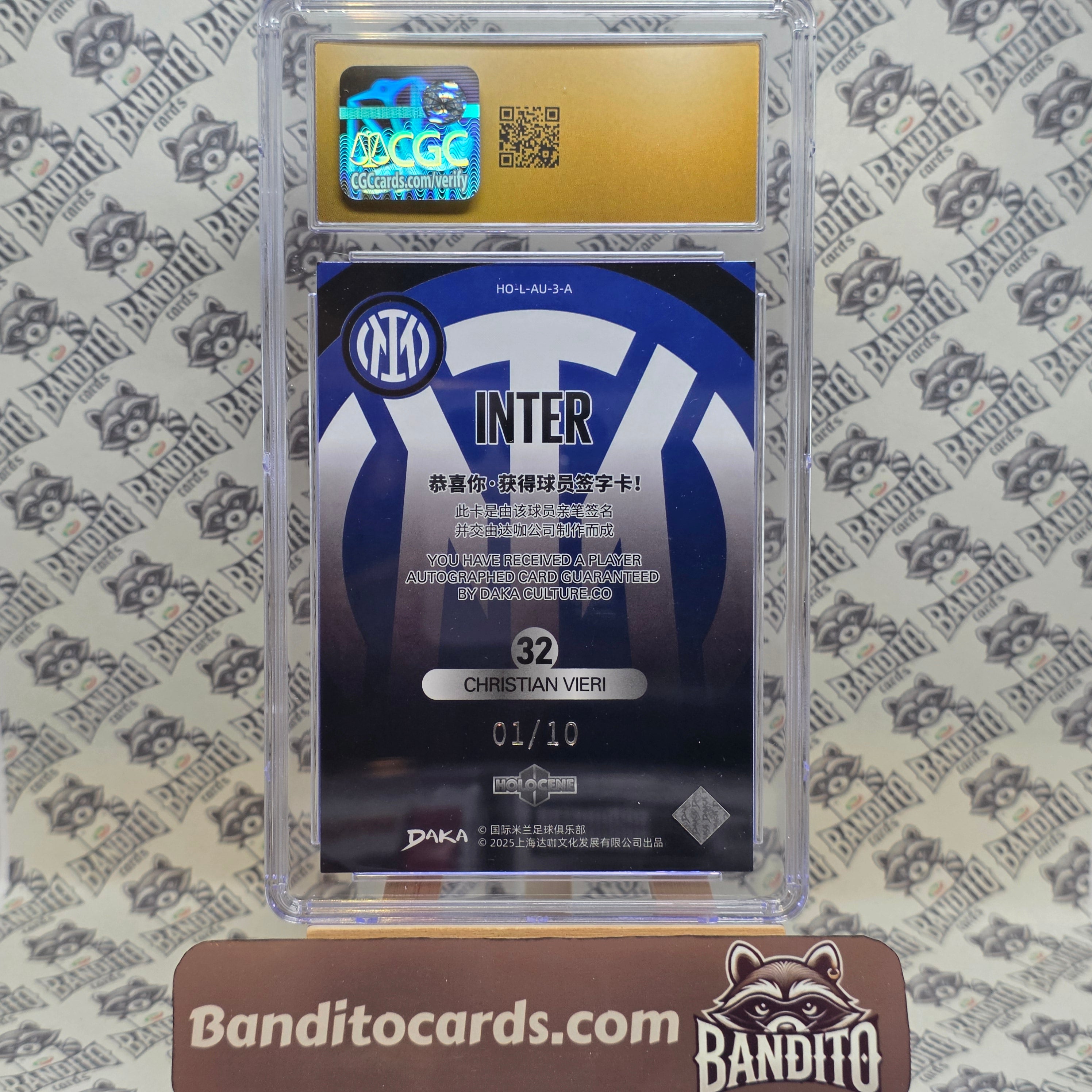 2024 Daka Inter Christian Vieri auto /10 CGC Pristine 10