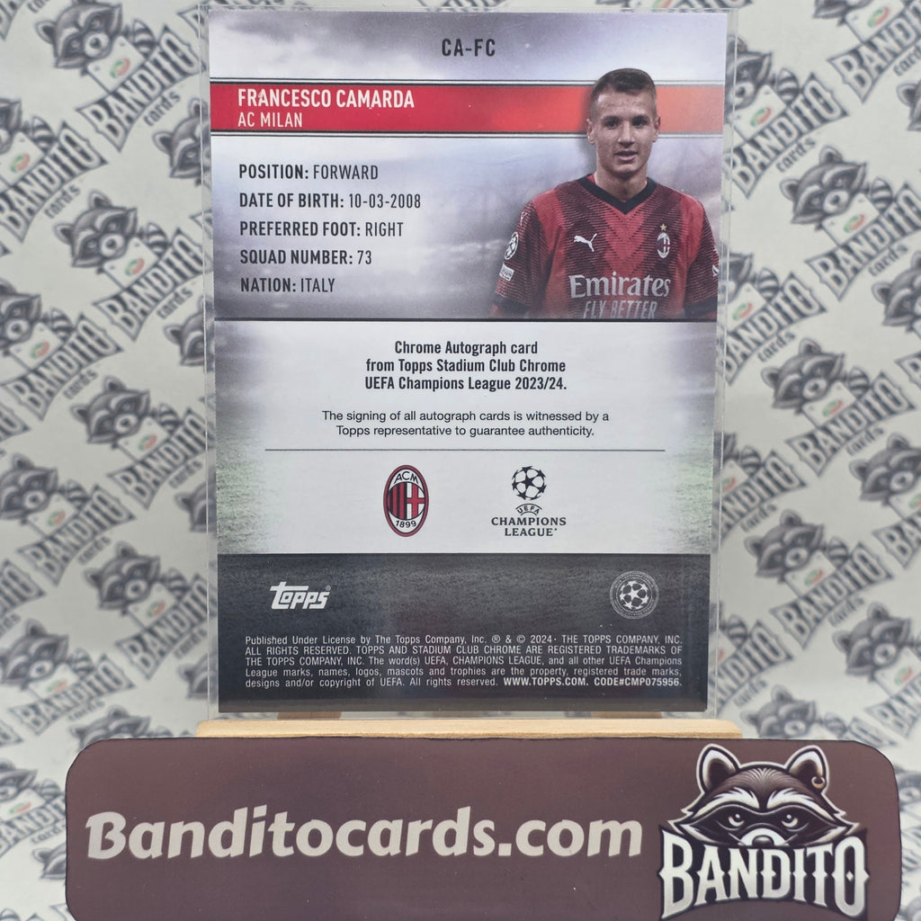 2023-24 Topps Stadium Chrome Francesco Camarda RC auto - AC Milan