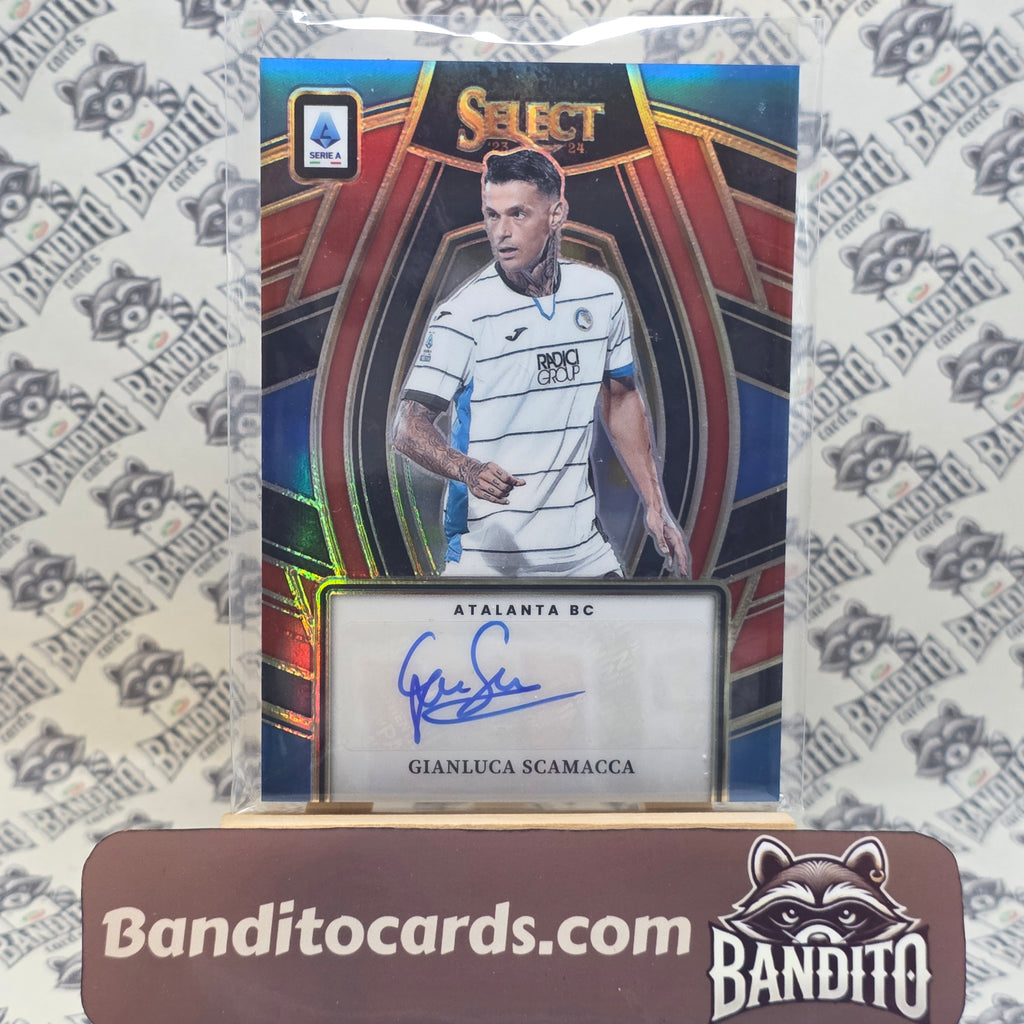 2023-24 Panini Select Serie A Gianluca Scamacca auto red prizm - Atalanta