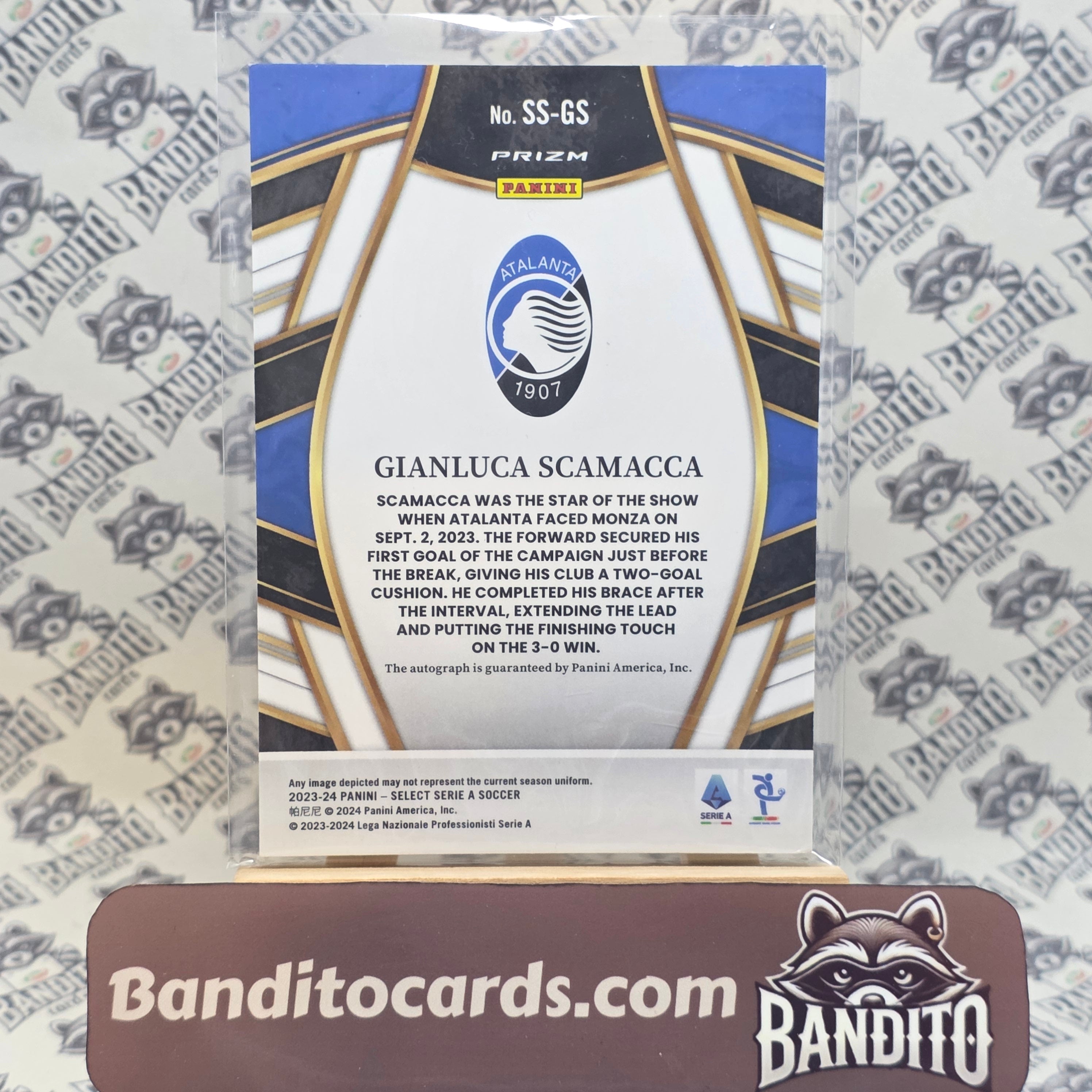 2023-24 Panini Select Serie A Gianluca Scamacca auto red prizm - Atalanta