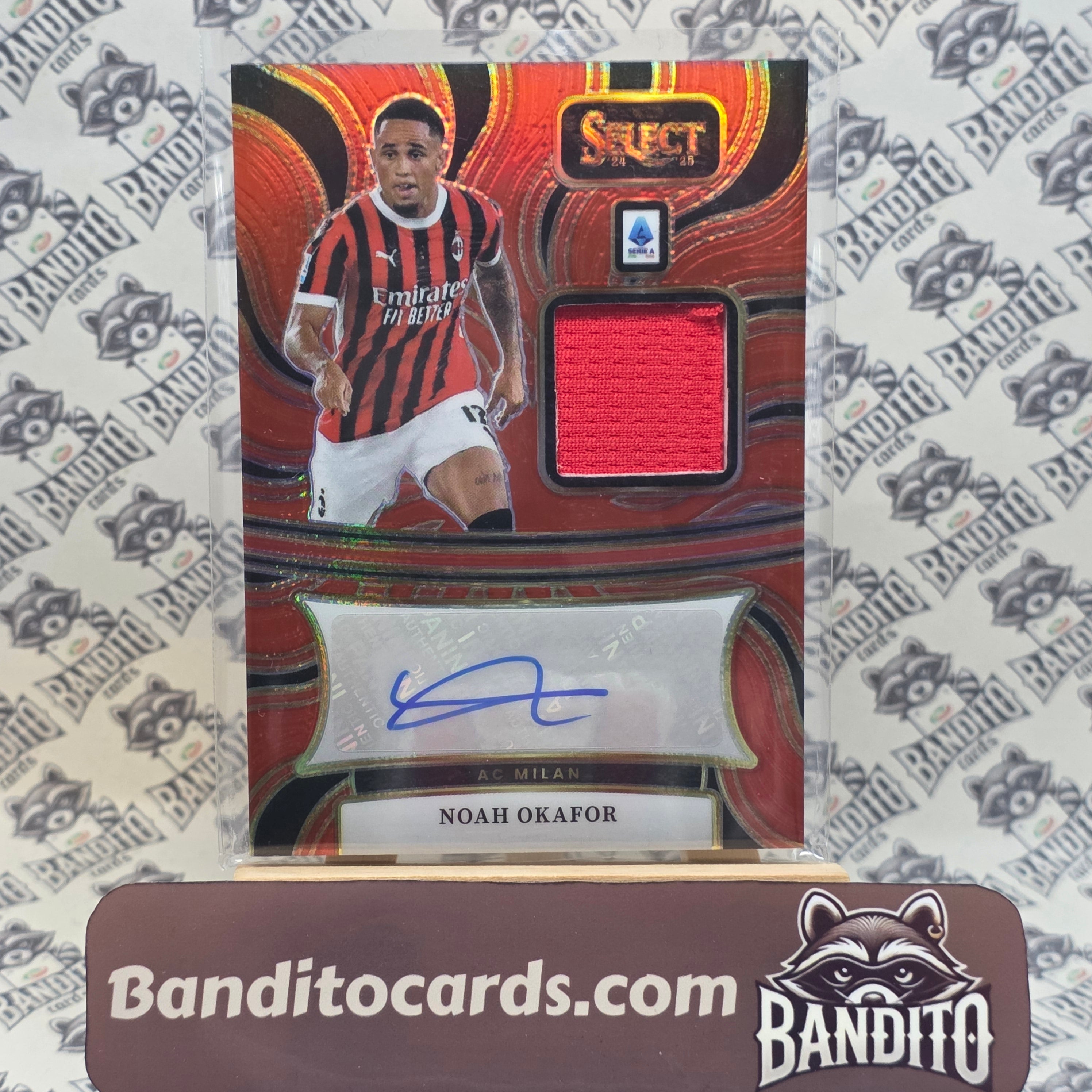 2023-24 Panini Select Serie A Noah Okafor patch auto red - AC Milan