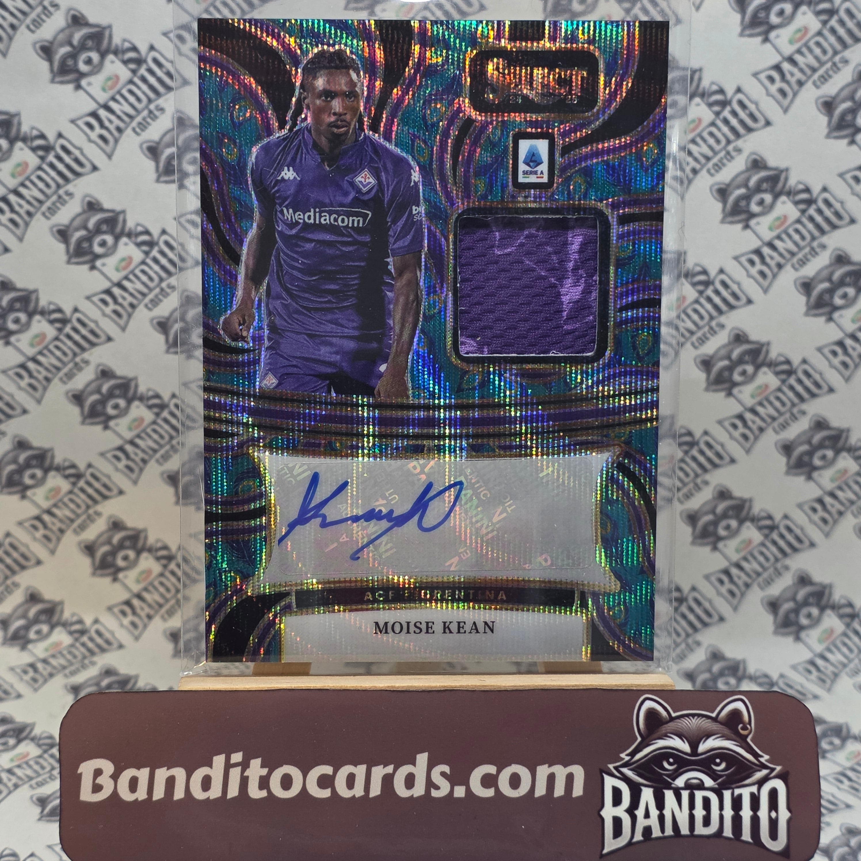2024-25 Panini Select Serie A Moise Kean patch auto peacock - Fiorentina