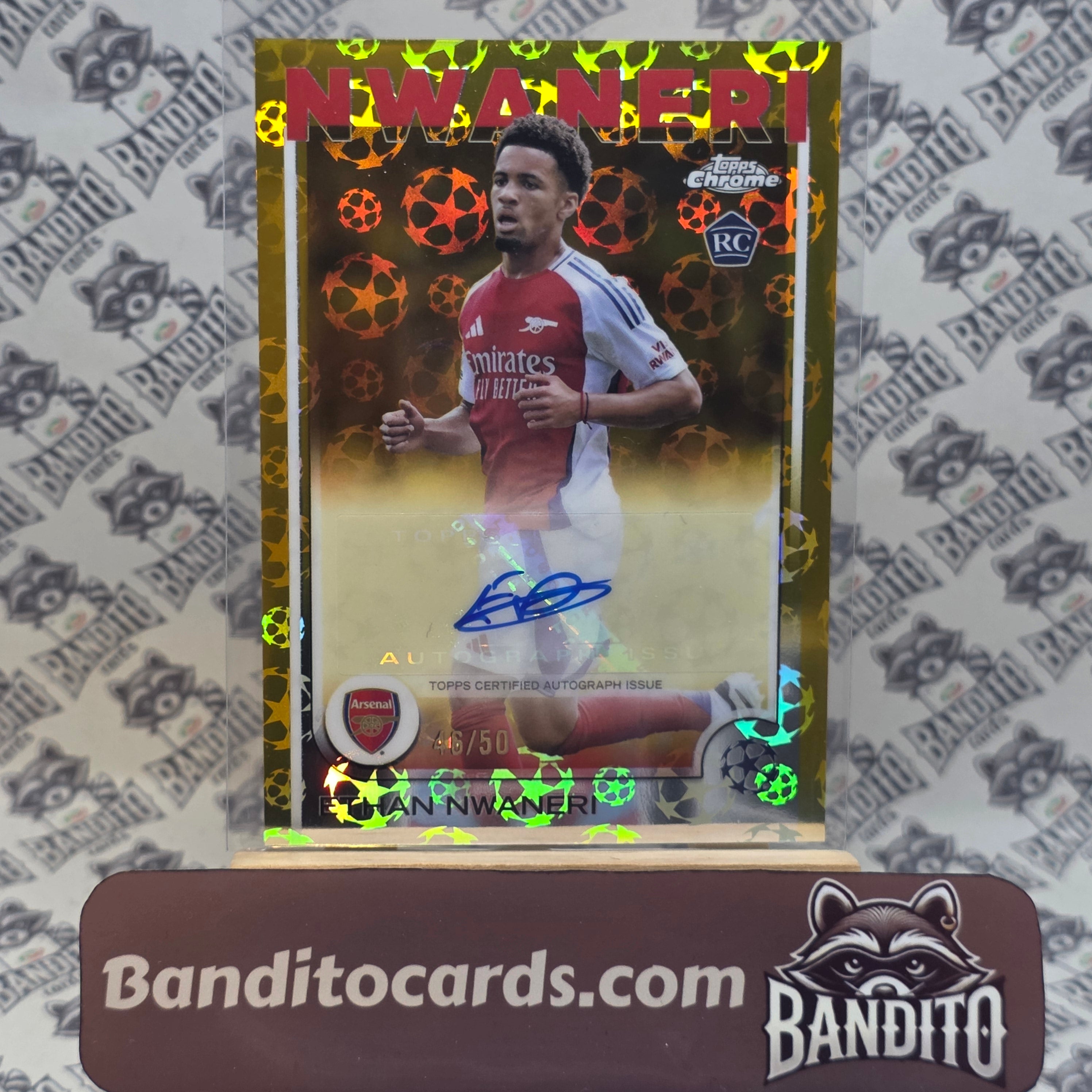 2024-25 Topps Chrome UCC Ethan Nwaneri rc auto /50 - Arsenal
