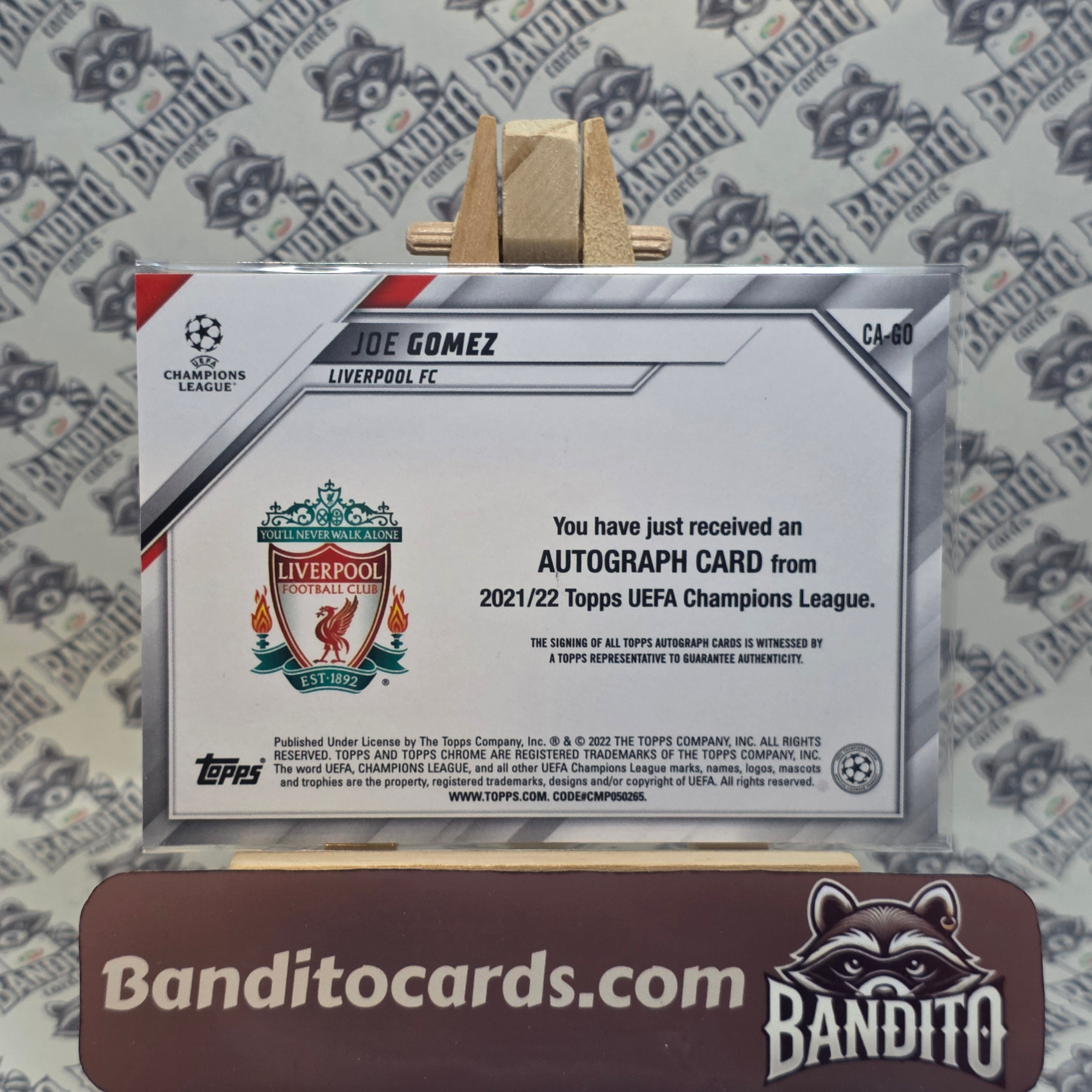 2021-22 Topps Chrome Joe Gomez auto - Liverpool