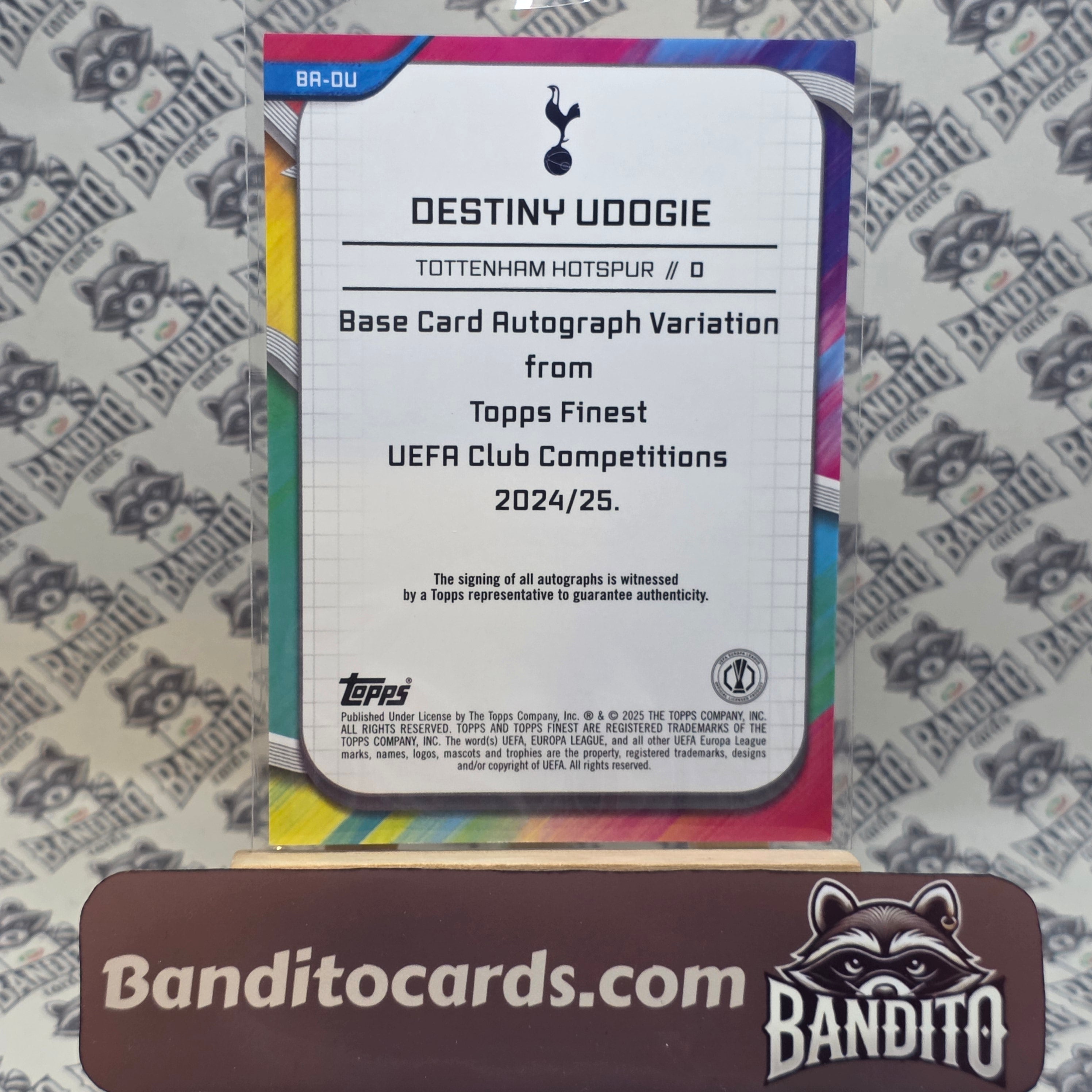 2023-24 Topps Finest Destiny Udogie auto /99 - Tottenham