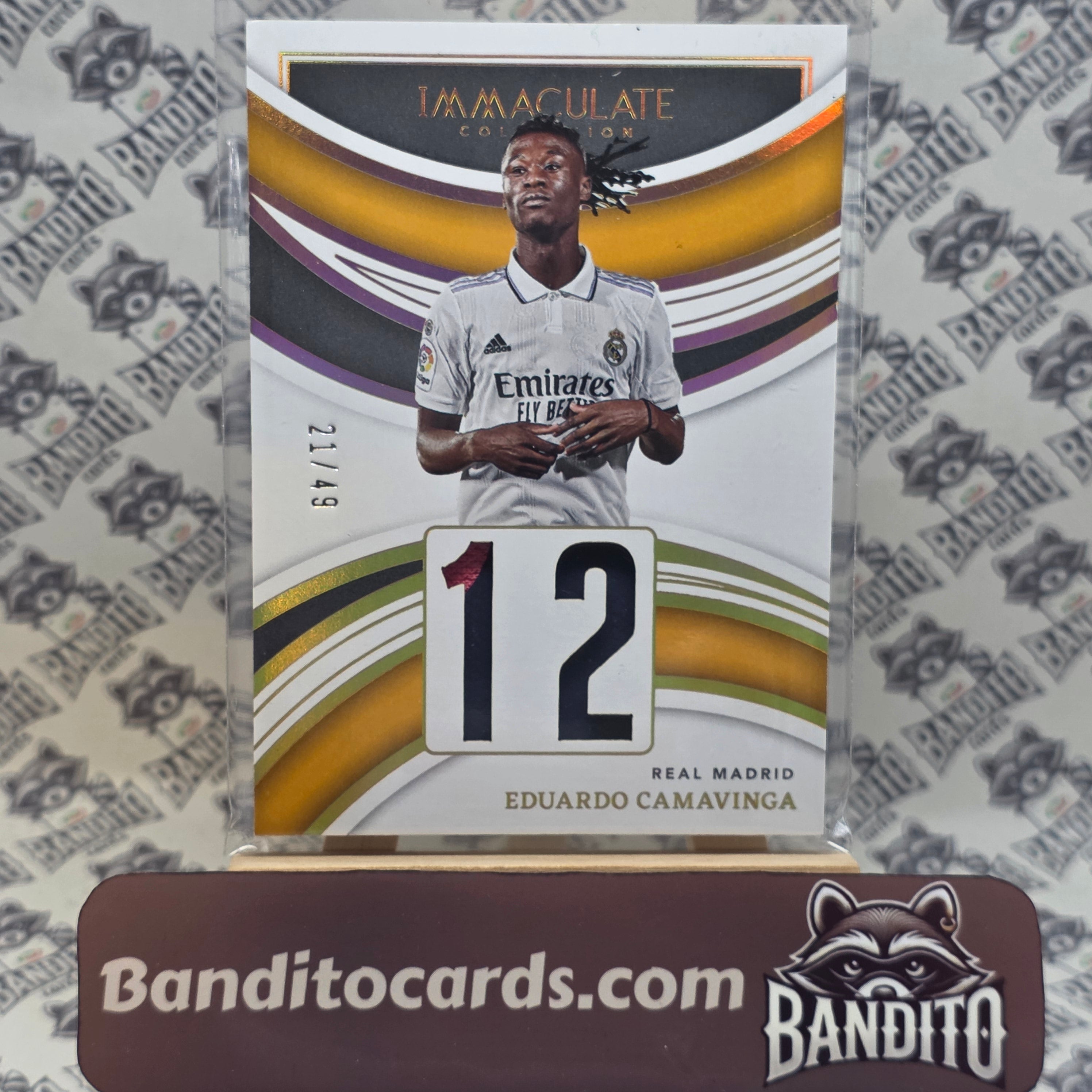 2022-23 Panini Immaculate Eduardo Camavinga Jersey Number patch /49 - Real Madrid