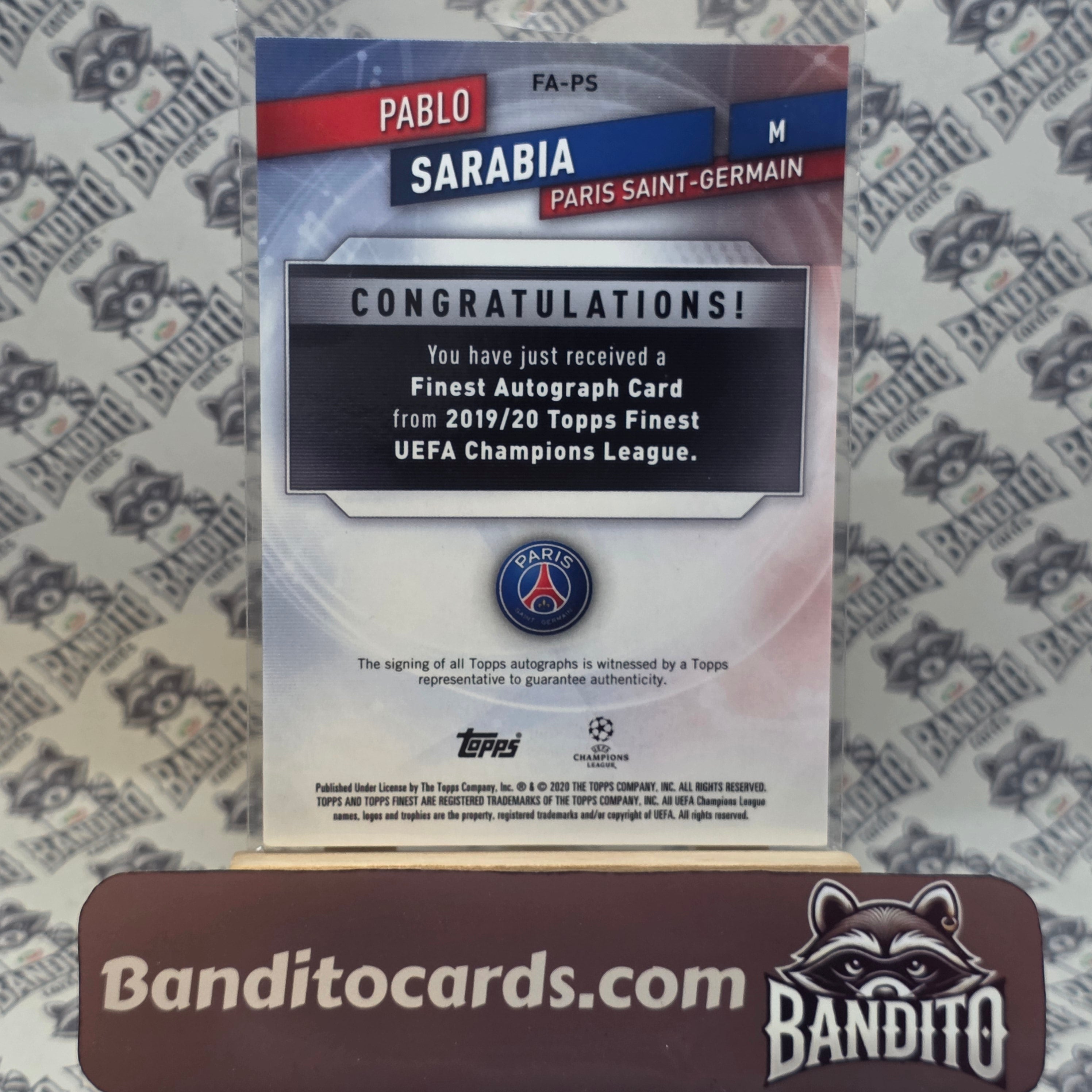 2019-20 Topps Finest Pablo Sanabria auto - PSG