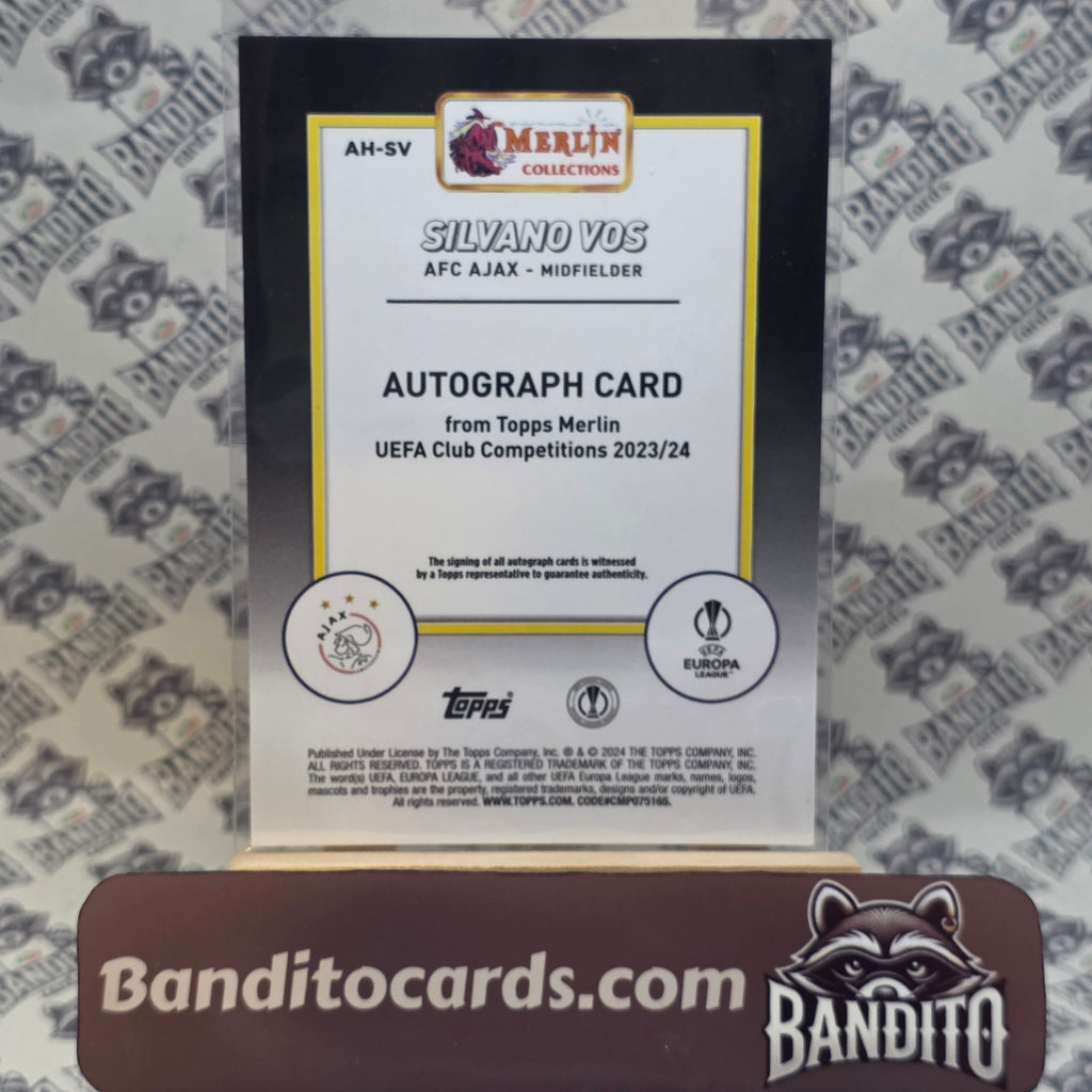 2023-24 Topps Merlin Silvano Vos RC auto /99 - Ajax