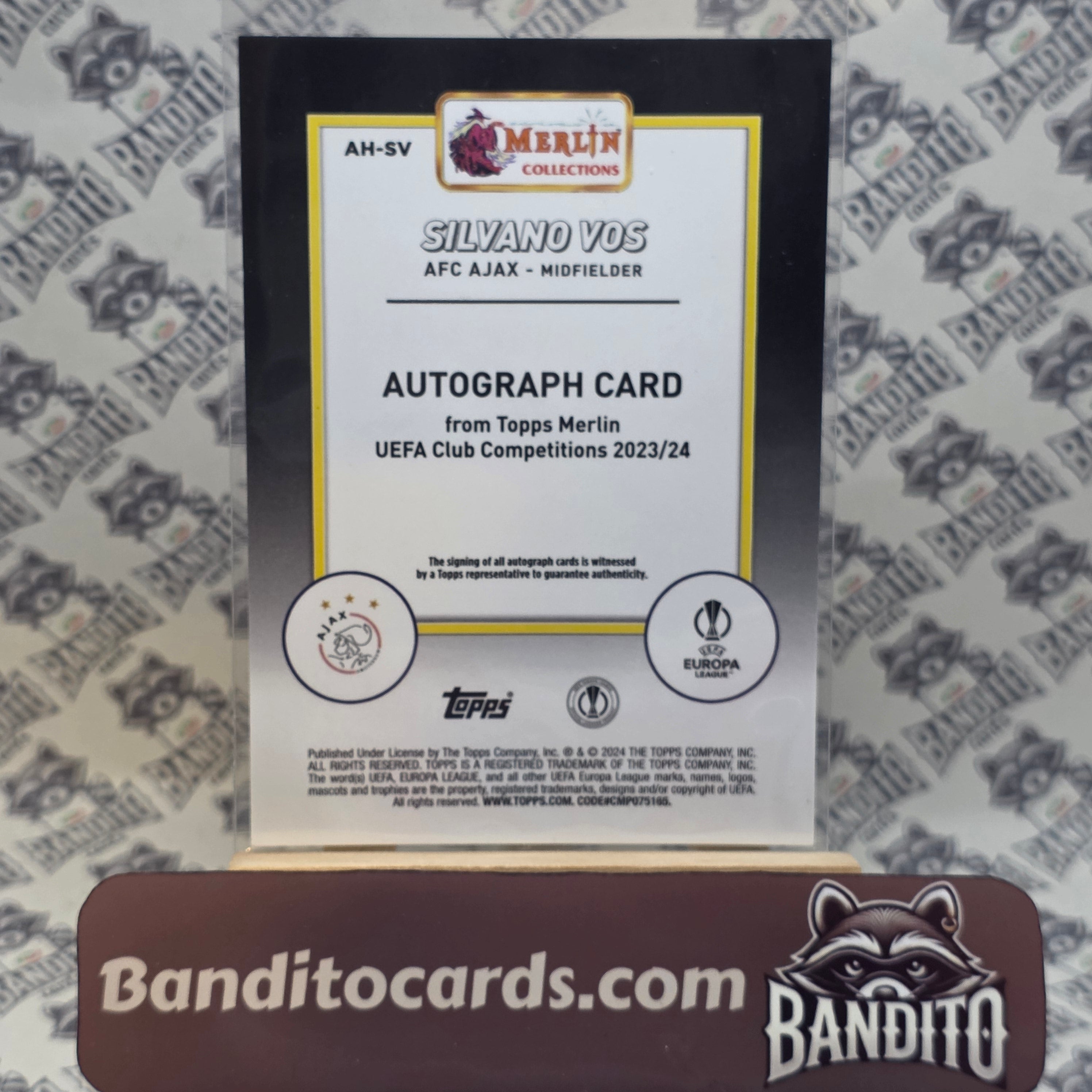 2023-24 Topps Merlin Silvano Vos RC auto /99 - Ajax