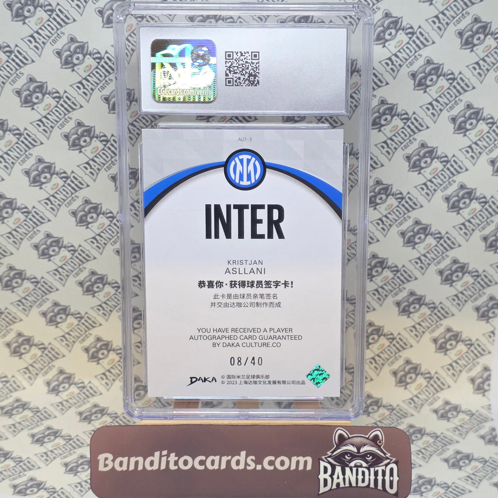 2023 Daka Inter Kristjan Asllani auto on card /40 - CGC 9.5