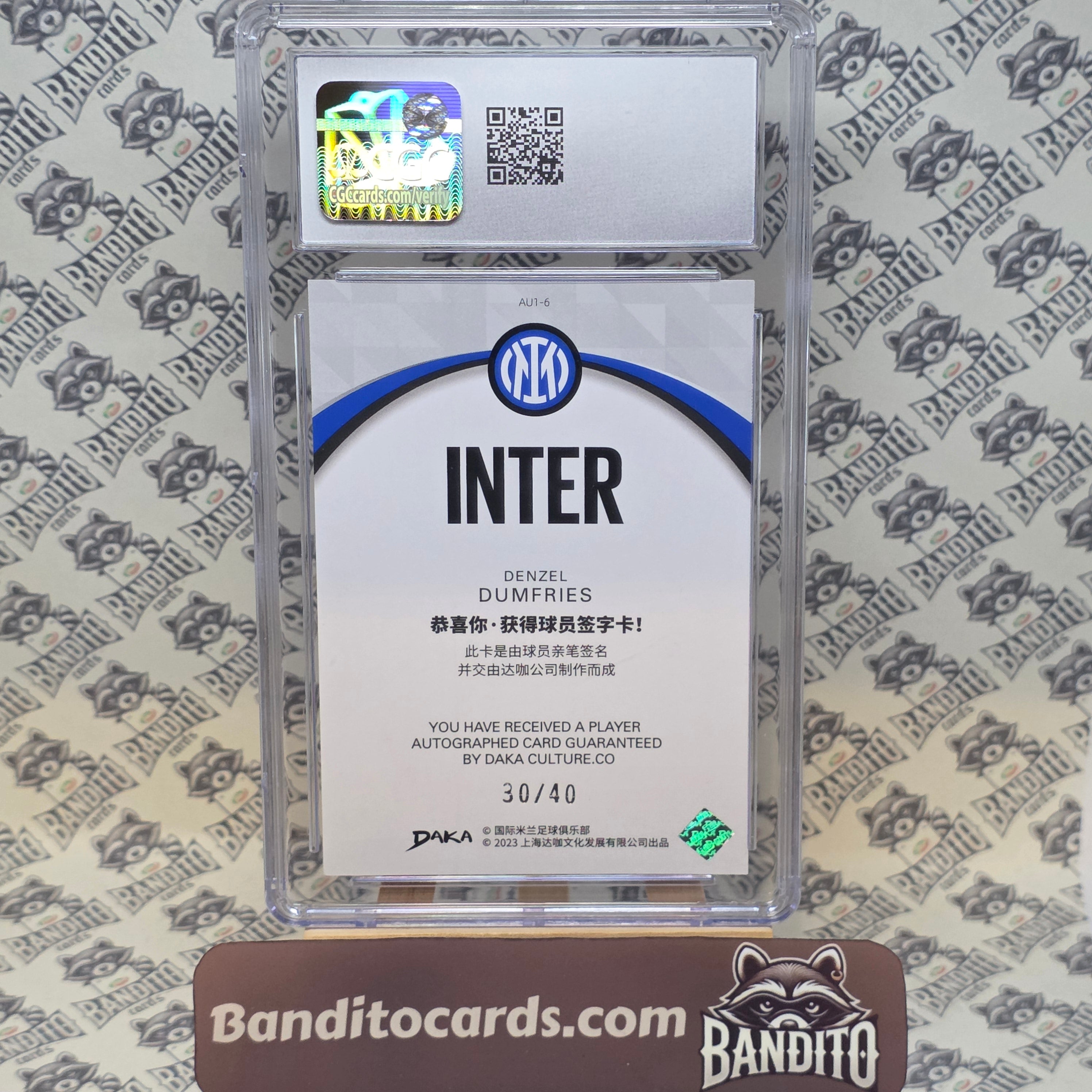 2023 Daka Inter Denzel Dumfries auto on card /40