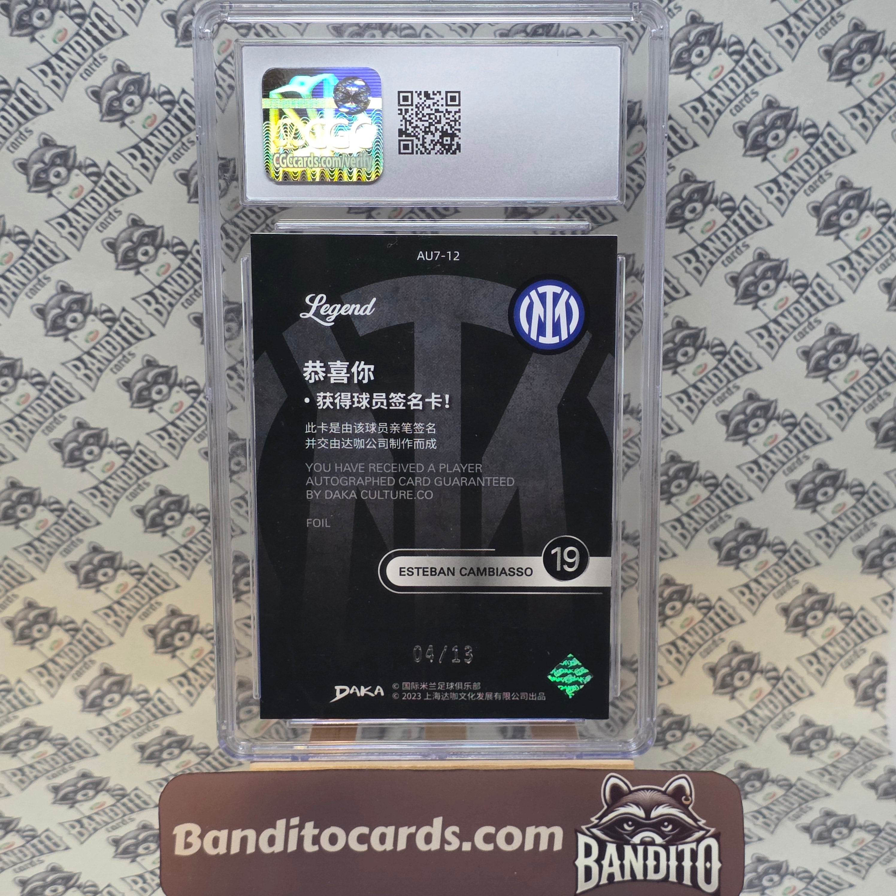 2023 Daka Inter Esteban Cambiasso auto /23 - CGC 9