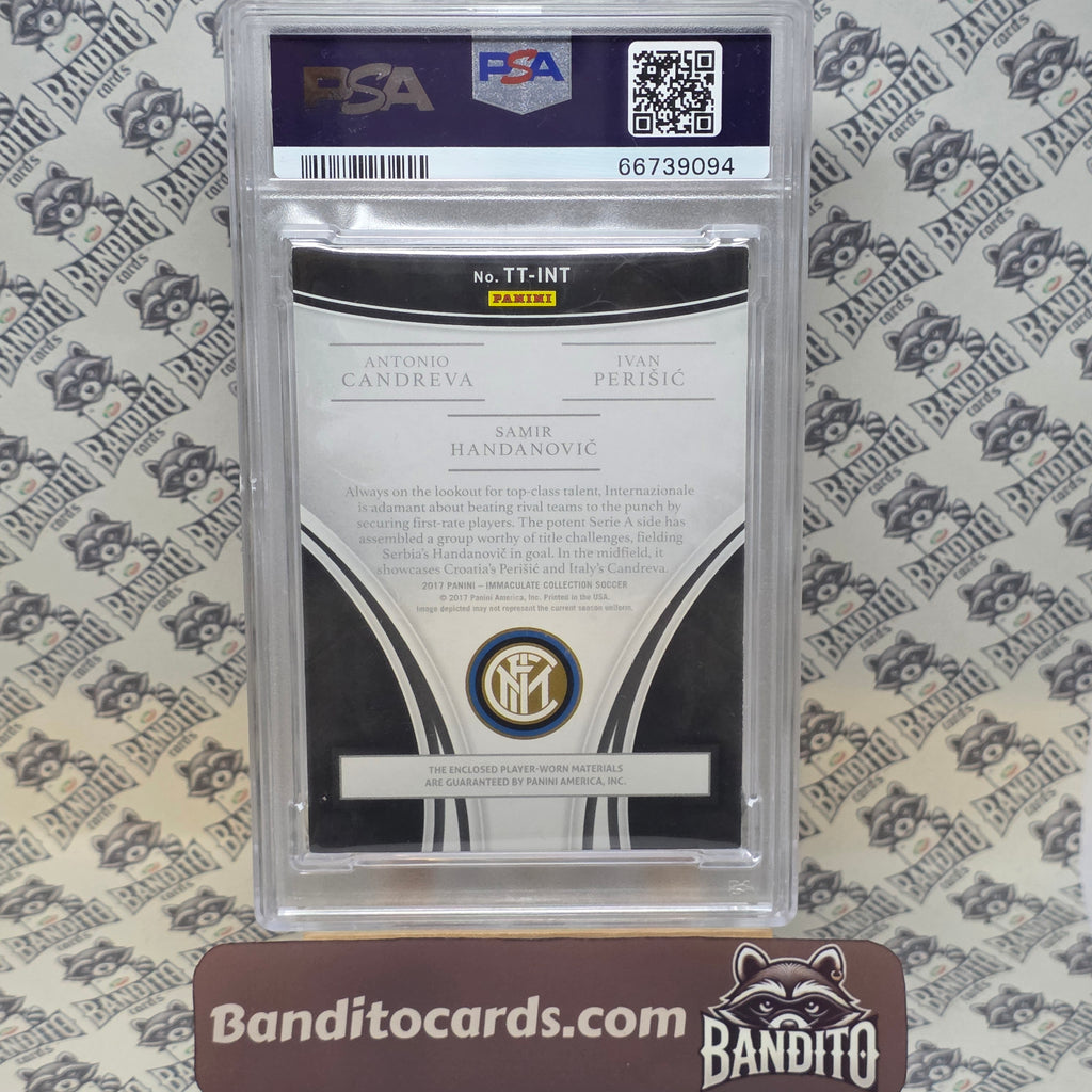 2017 Panini Immaculate Perisic Candreva Handanovic Patch /25 PSA8 - Inter
