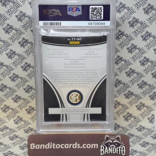 2017 Panini Immaculate Perisic Candreva Handanovic Patch /25 PSA8 - Inter