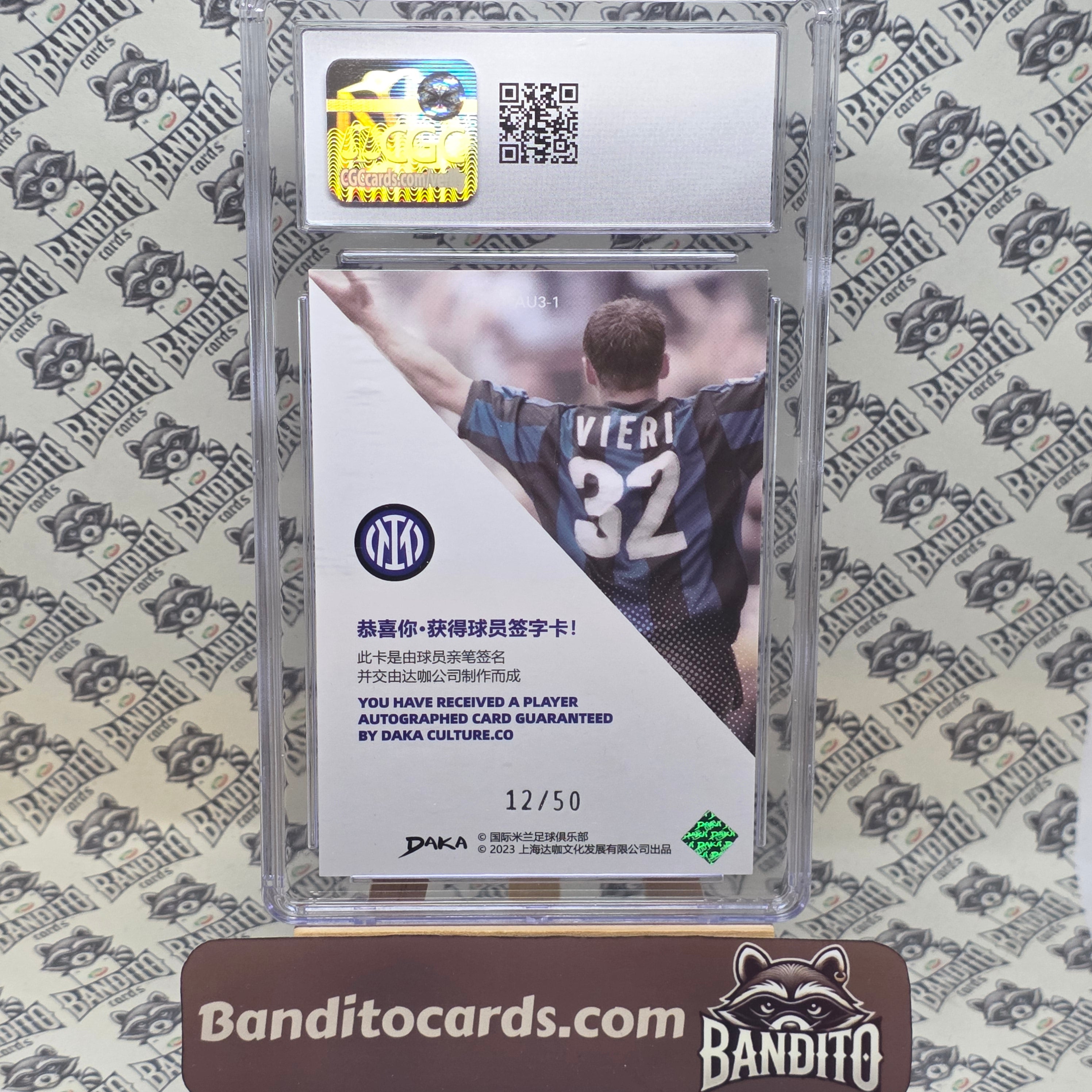 2023 Daka Inter Christian Vieri auto on card /50