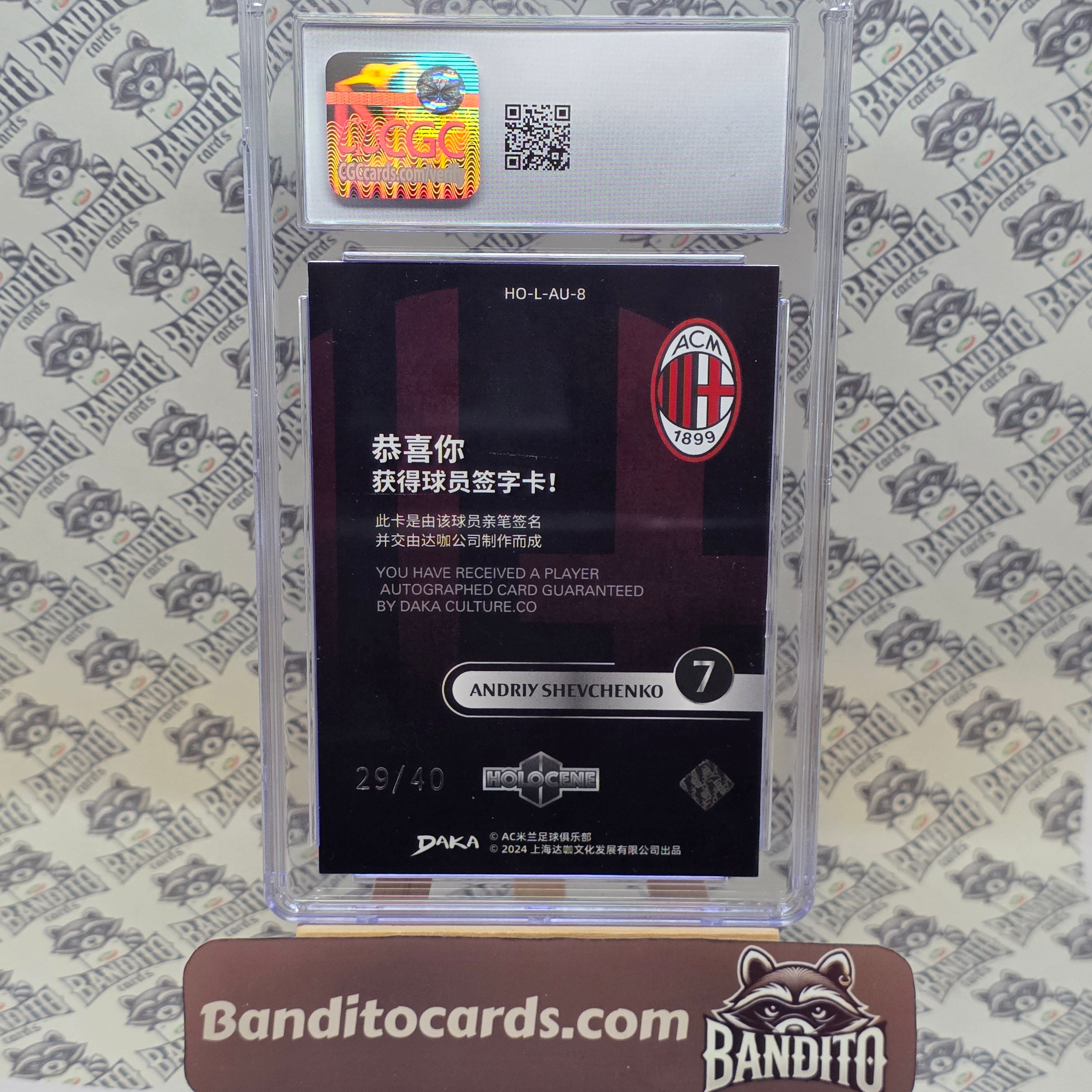 2024 Daka AC Milan Andriy Shevchenko Auto /40 - CGC 10